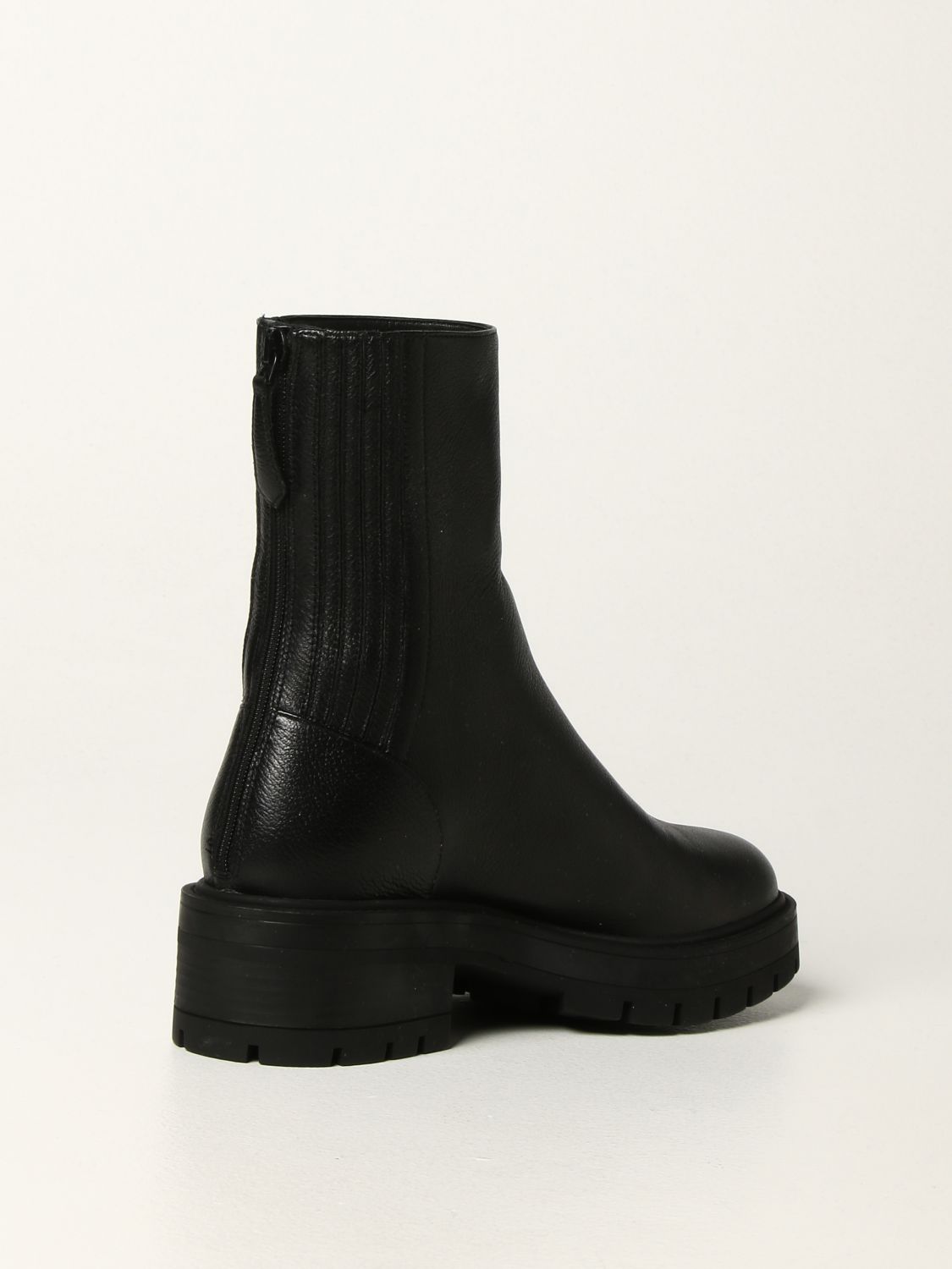 Flat booties Aquazzura: Aquazzura ankle boots in grained leather black 3
