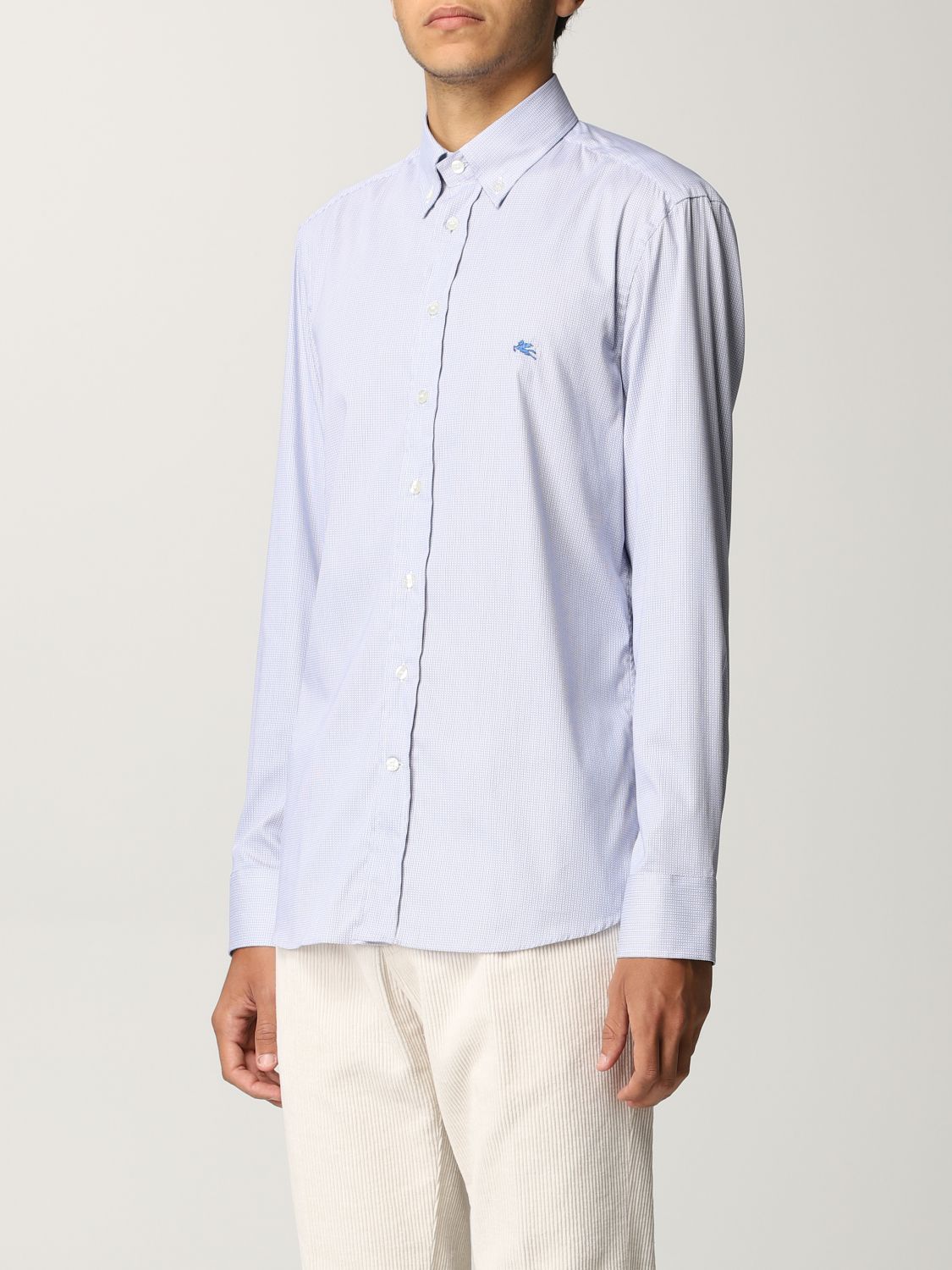 Shirt Etro: Etro cotton shirt with embroidered logo white 4