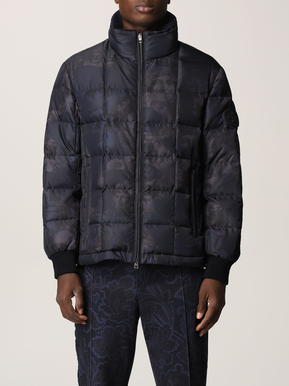 Jacket Etro: Etro jacket in padded and quilted nylon navy 1