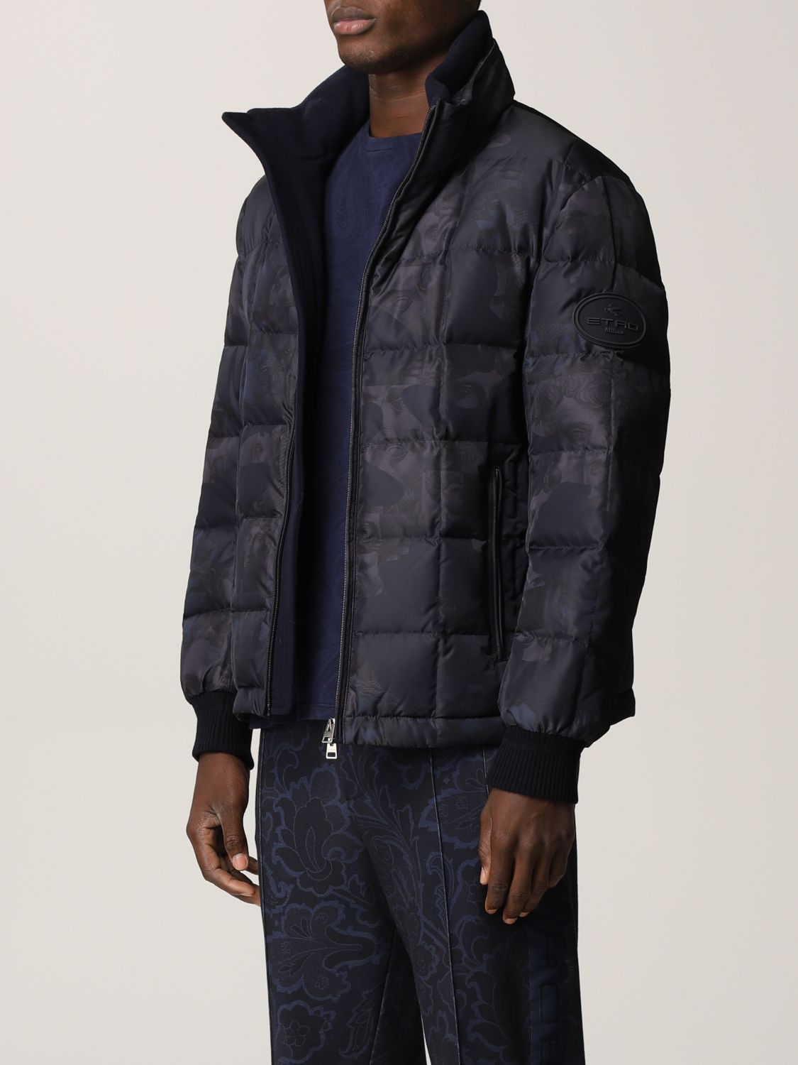 Jacket Etro: Etro jacket in padded and quilted nylon navy 4