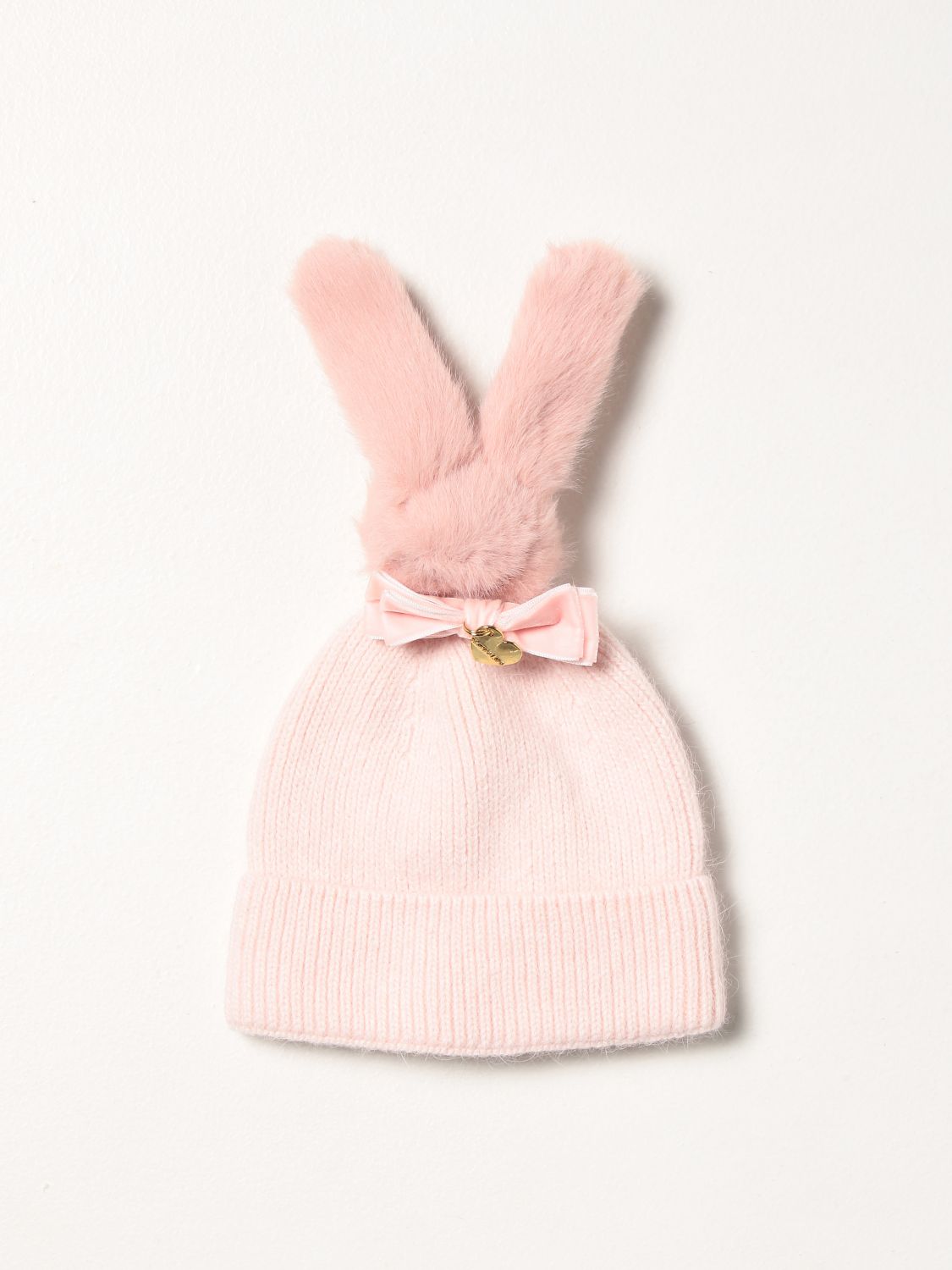 Cappello neonato Monnalisa: Cappello a berretto Monnalisa con orecchie rosa 1