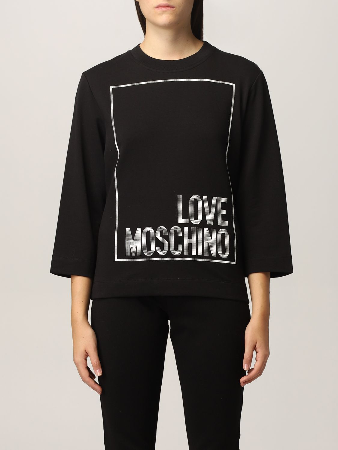 LOVE MOSCHINO: cotton sweatshirt with logo | Sweatshirt Love 