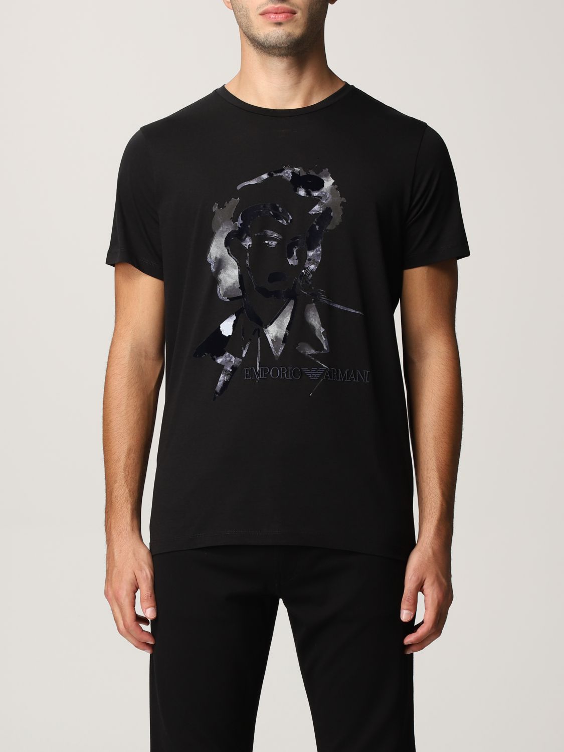 Mispend Match Udfyld EMPORIO ARMANI: T-shirt in cotton jersey with print and logo - Black | Emporio  Armani t-shirt 6K1T6S 1JQ4Z online on GIGLIO.COM