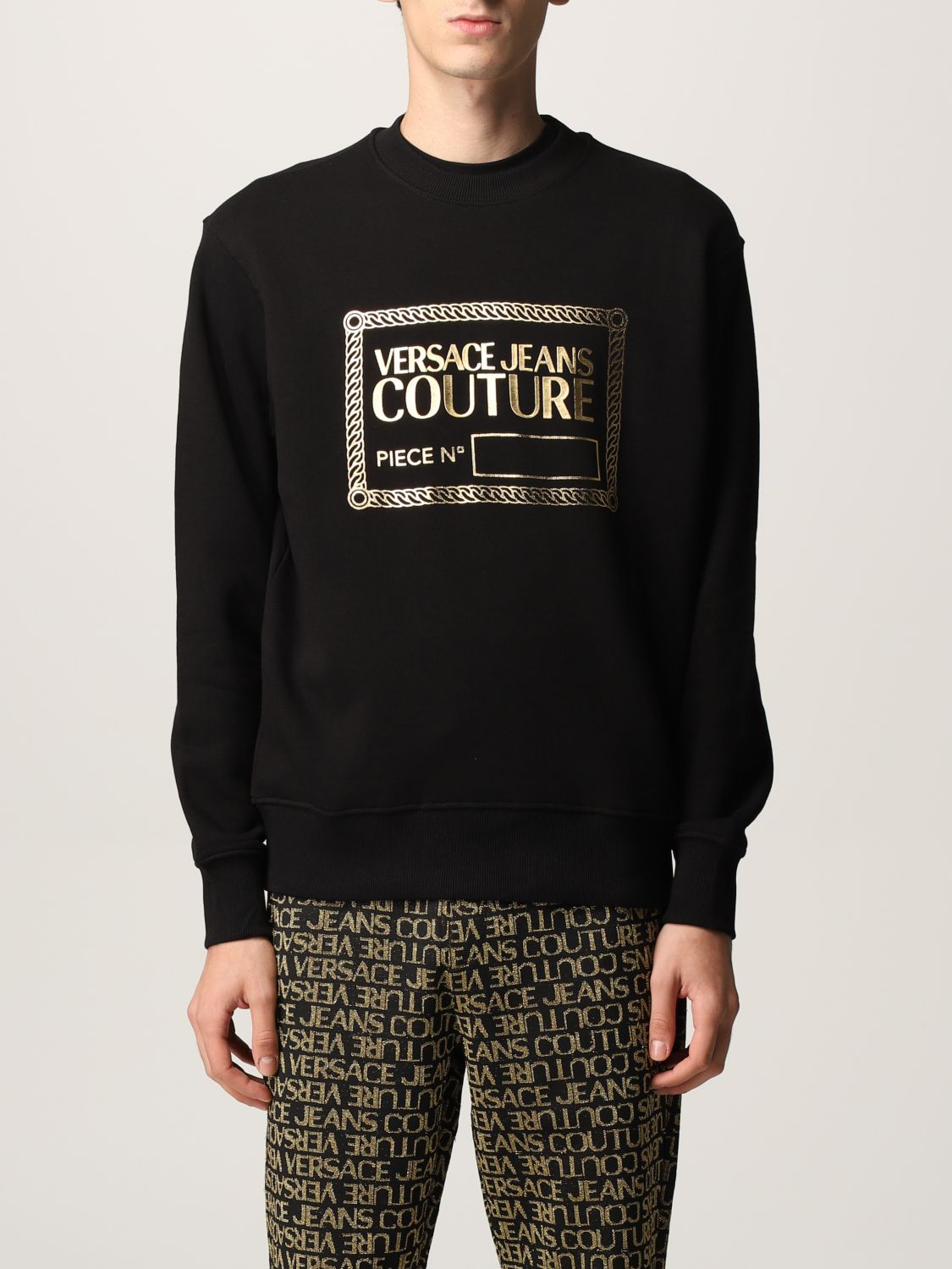 VERSACE JEANS COUTURE: sweater for - Black | Versace sweater 71GAIT15CF00T online GIGLIO.COM