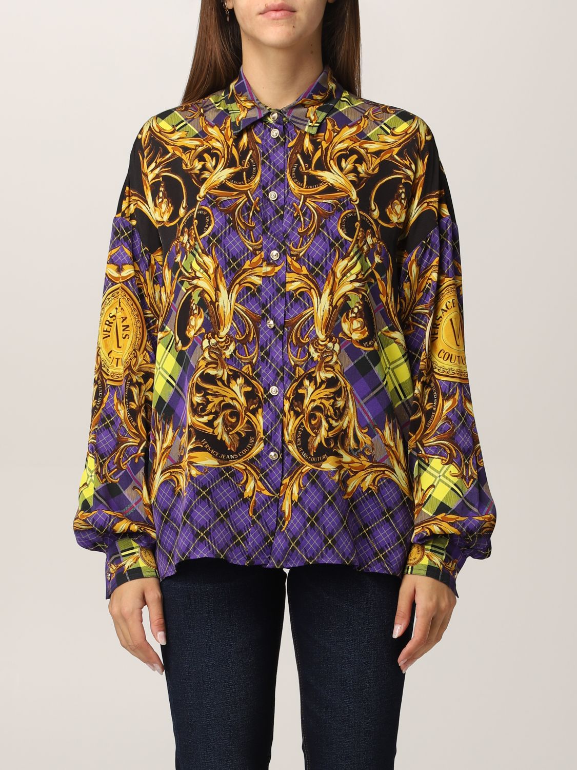 Camisa Versace Jeans Couture: Camisa mujer Versace Jeans Couture violeta 1