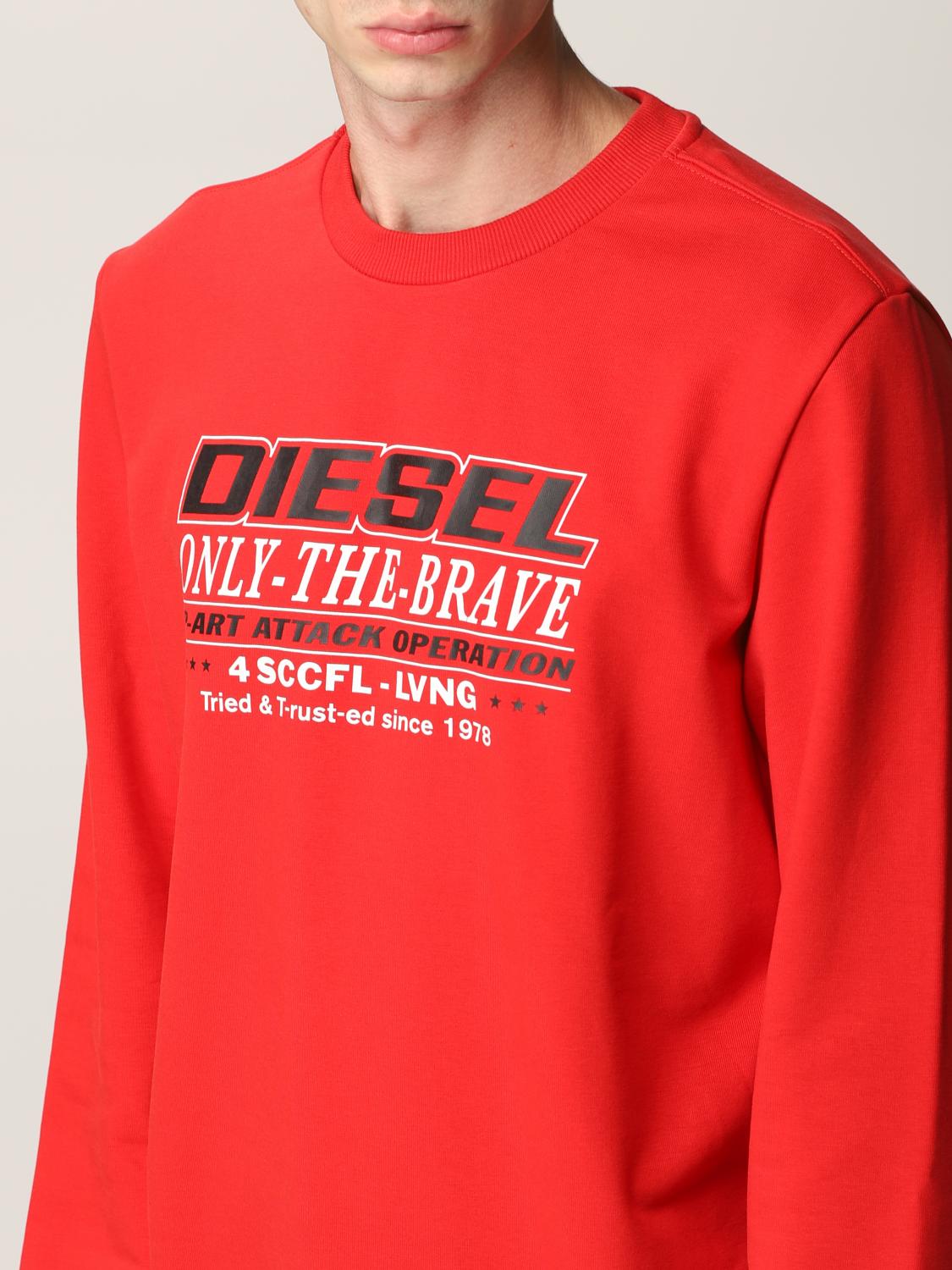 diesel red sweatshirt