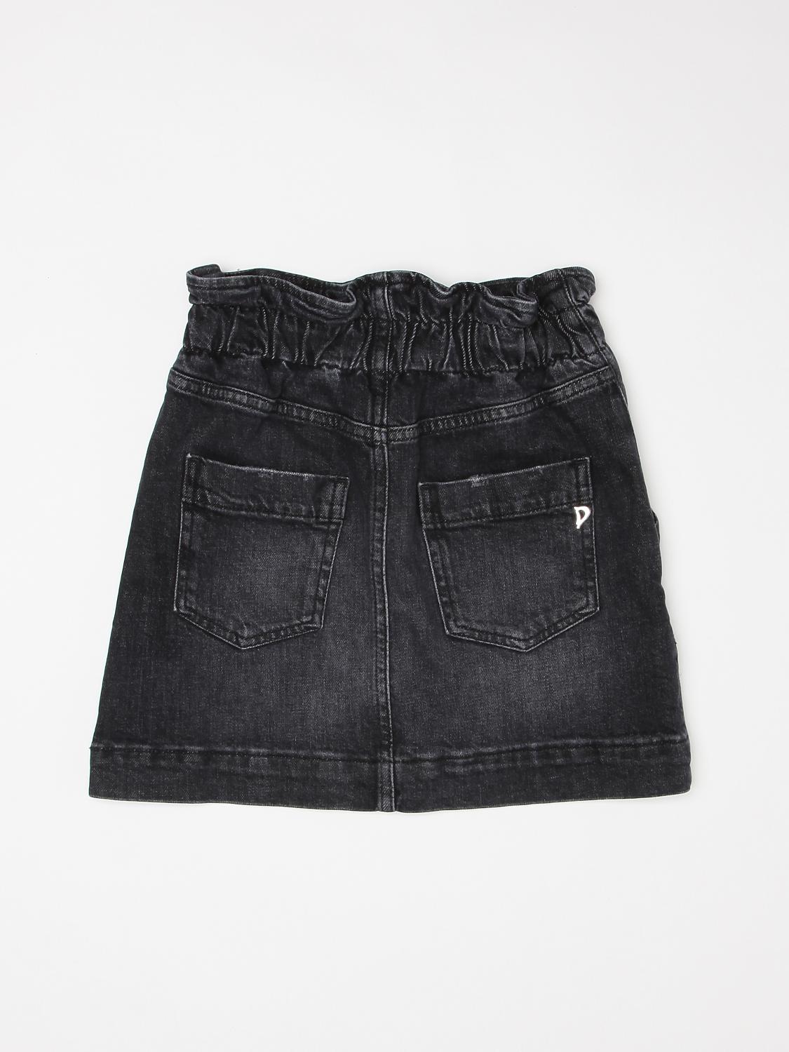 DONDUP: Gonna di jeans con bottoni gioiello - Nero | Gonna Dondup  DFGO440164YD027 GIGLIO.COM