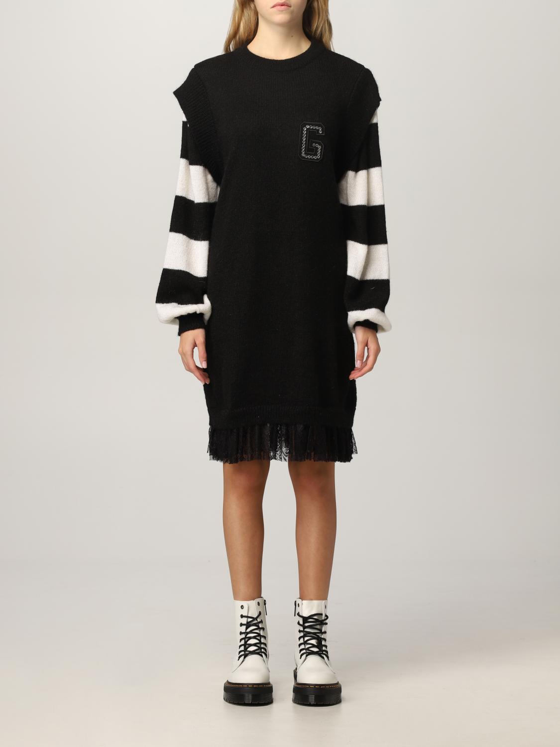 GAËLLE PARIS: Abito in maglia bicolor con frange - Nero | Abito Gaëlle  Paris GBDMA10687 GIGLIO.COM