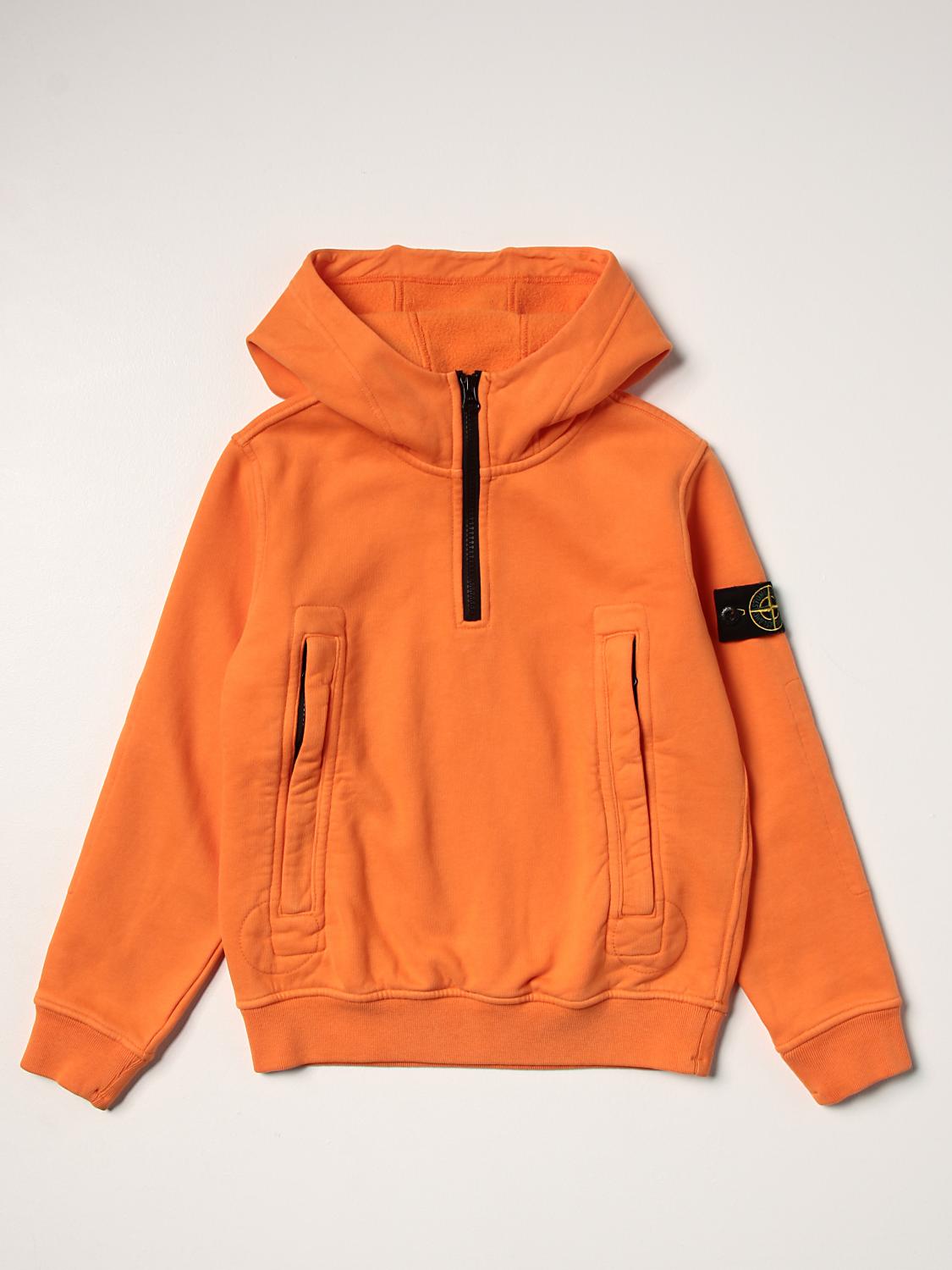 orange stone island jumper junior