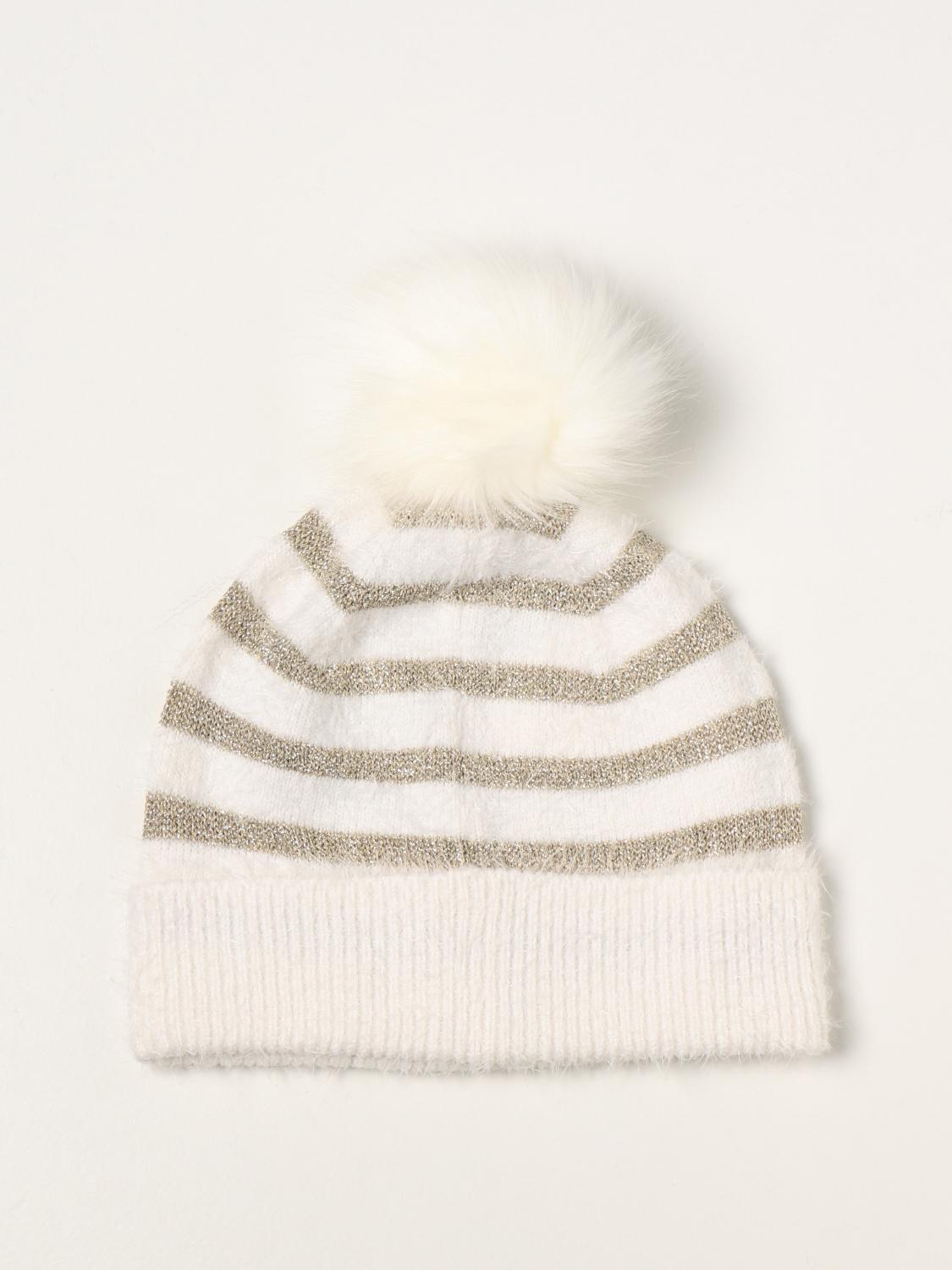 LIU JO: Cappello a berretto a righe - Bianco | Cappello Liu Jo TF1108MA27G  GIGLIO.COM