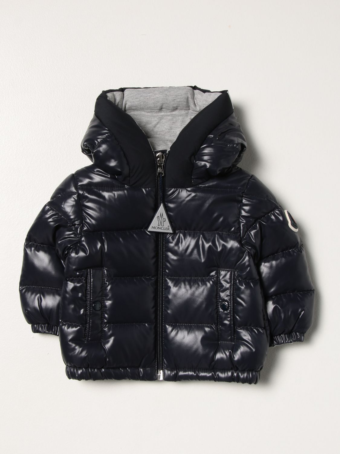 Jacket Moncler: Moncler nylon jacket with logo blue 1