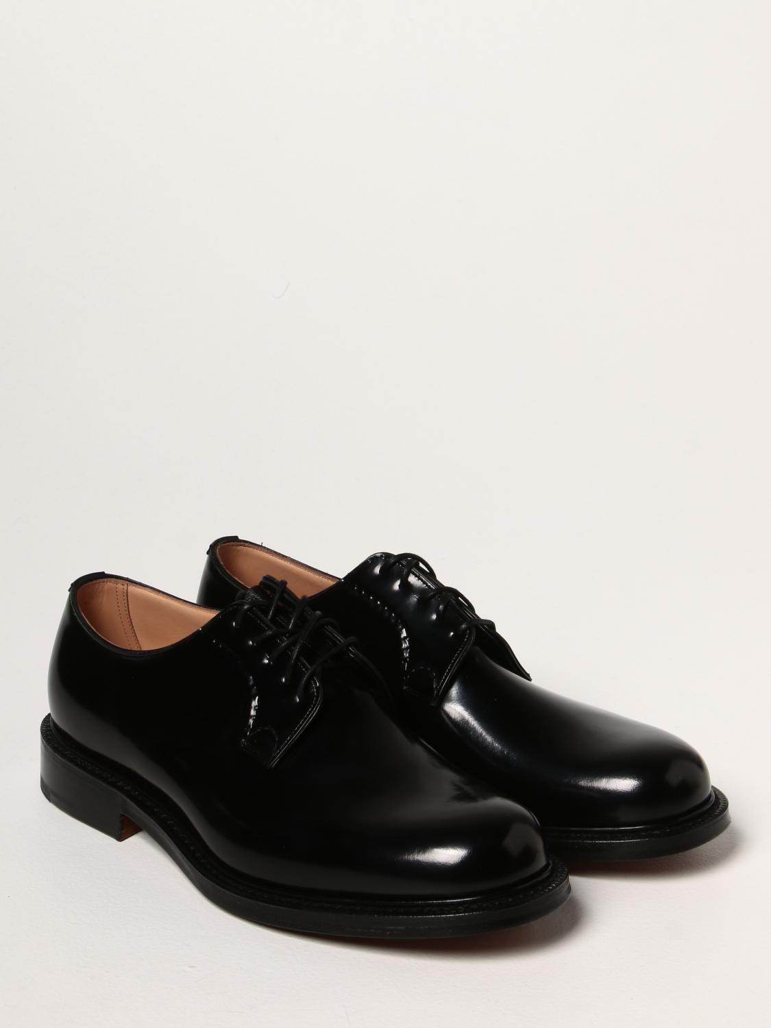 CHURCH'S: Derby Shannon in pelle spazzolata - Nero | Scarpe Stringate  Church's EEB001 9XV GIGLIO.COM