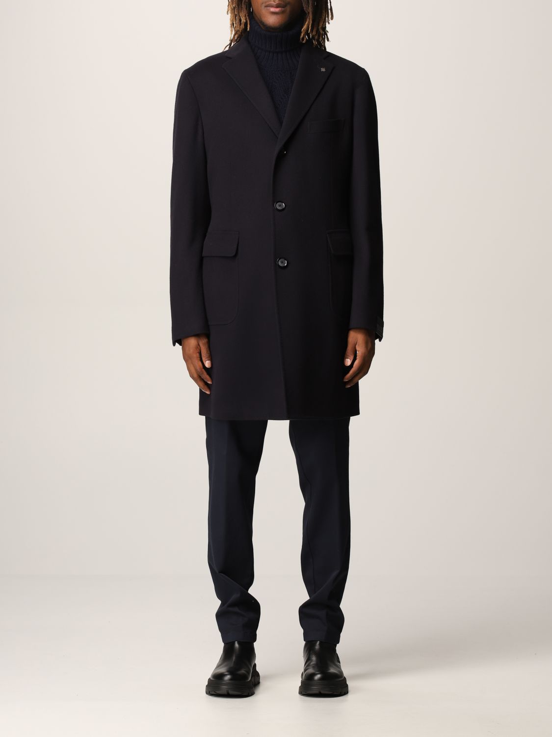 TAGLIATORE: coat for man - Blue | Tagliatore coat CSBMM3W350001 online ...