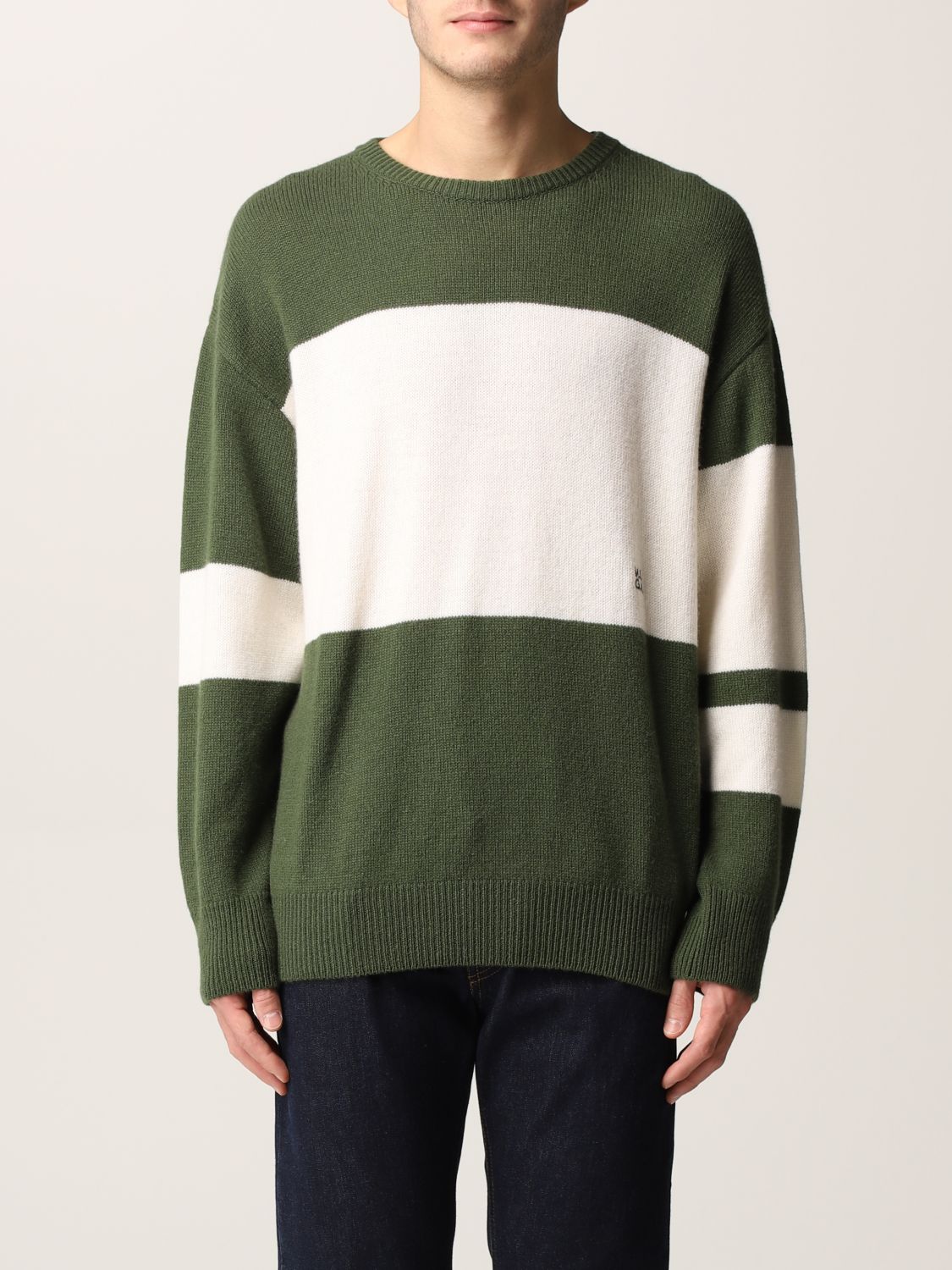 MSGM: sweater for man - Green | Msgm sweater 3140MM127217587 online on ...