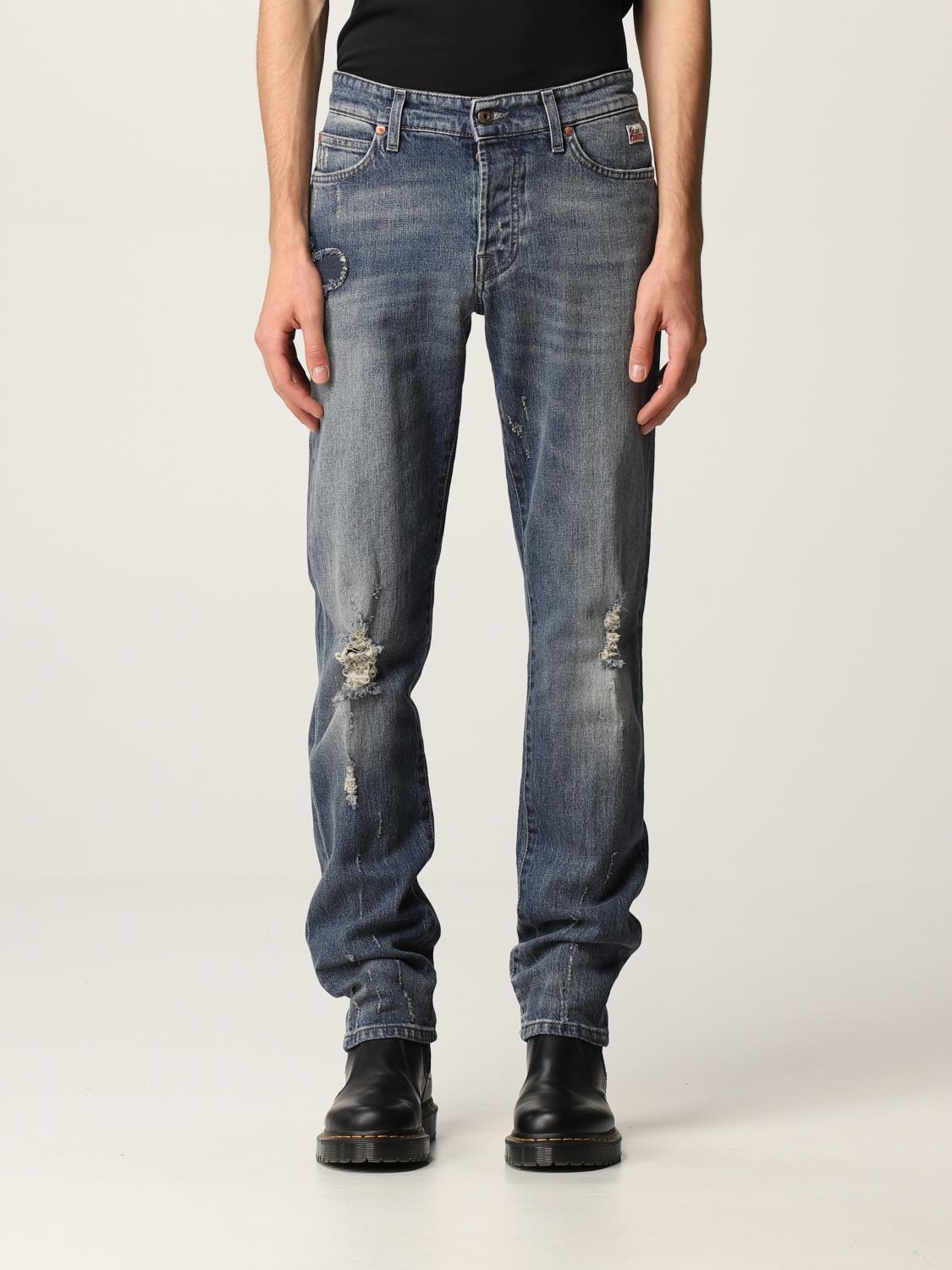 ROY ROGERS: Jeans a 5 tasche con rotture - Denim | Jeans Roy Rogers  A21RRU000D4421885 GIGLIO.COM