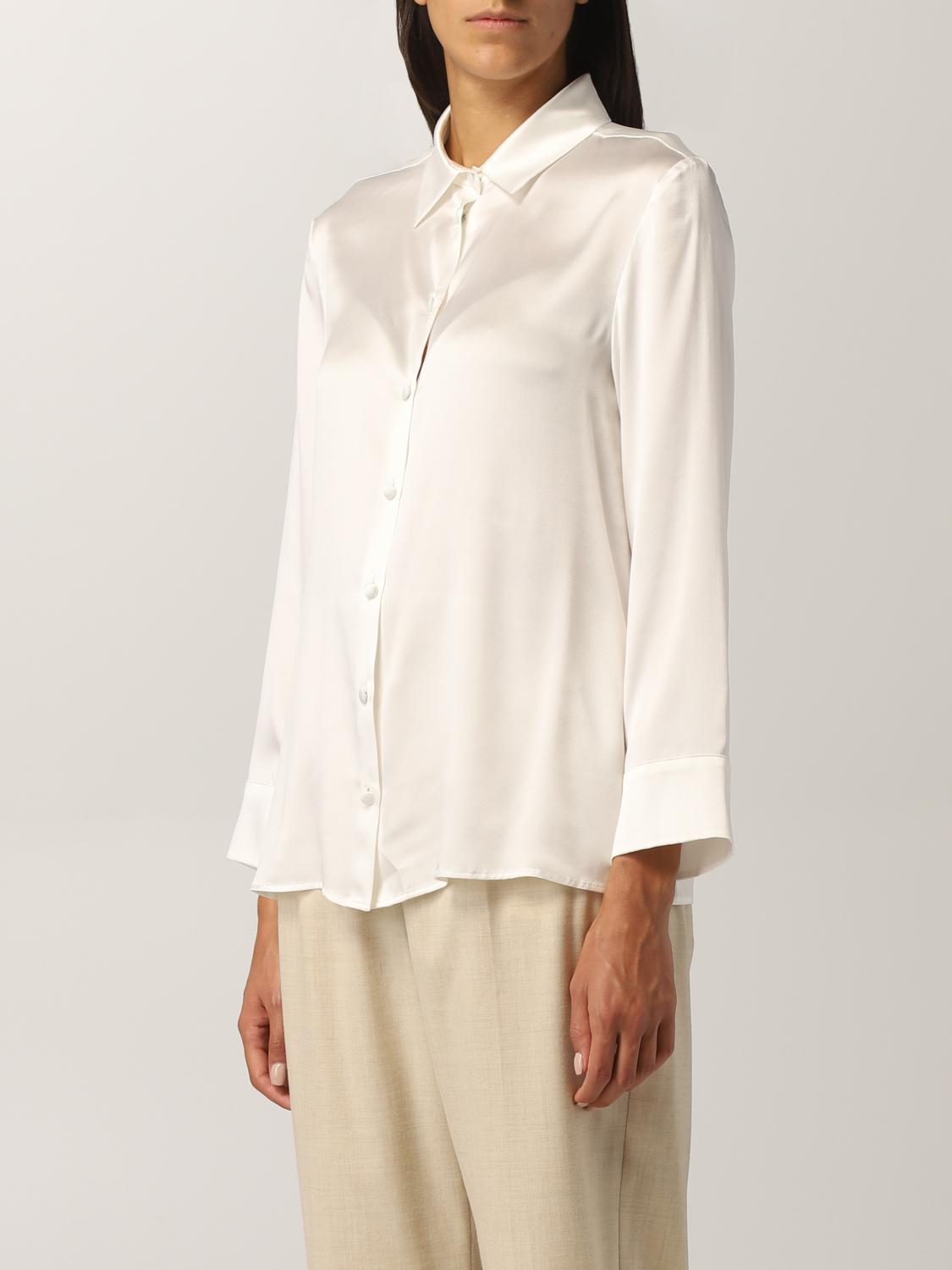 MAX MARA: basic silk shirt - White 