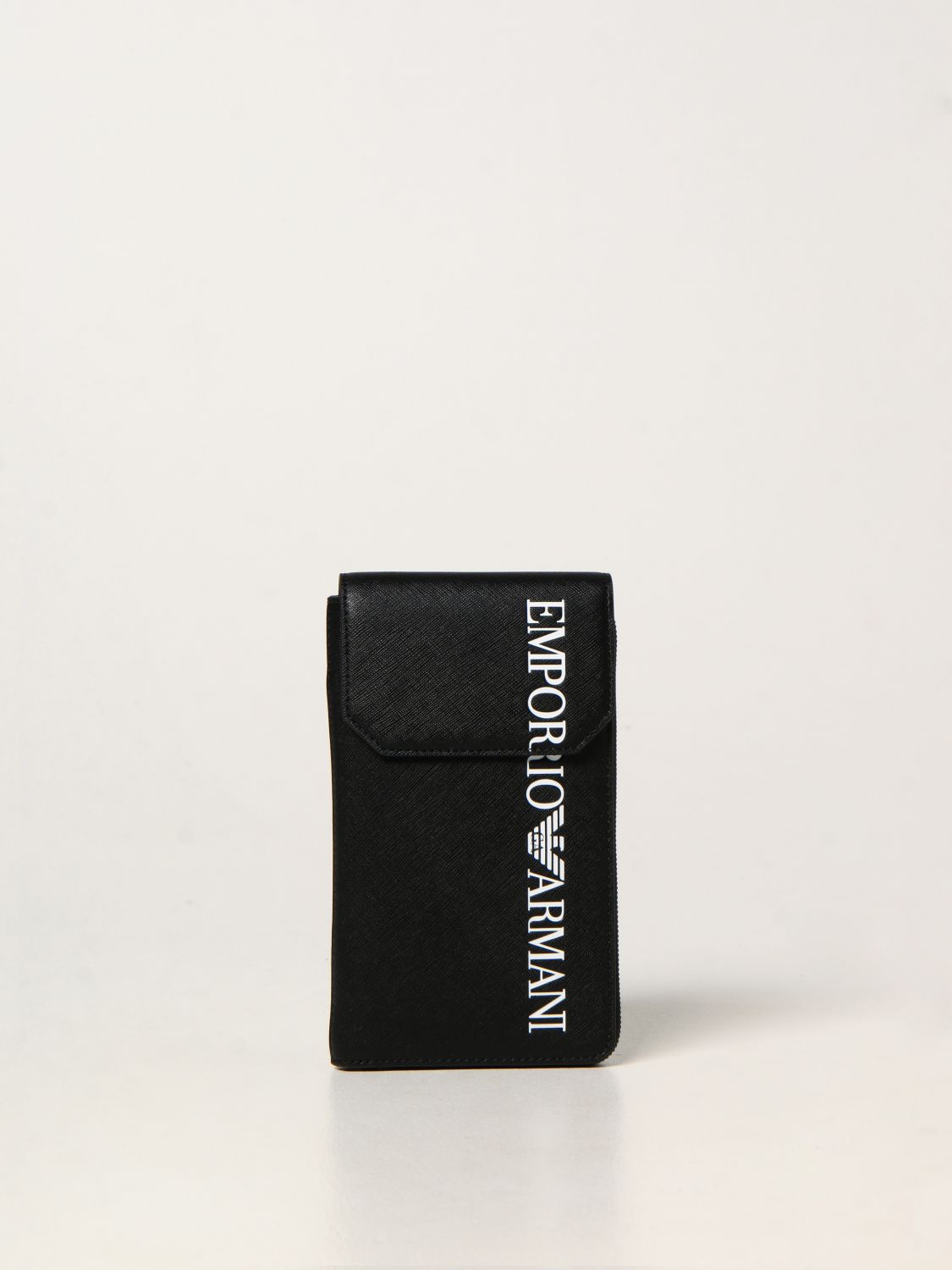 EMPORIO ARMANI: shoulder cover in recycled saffiano leather - Black | Emporio  Armani cover for men Y4R321 Y073J online on 