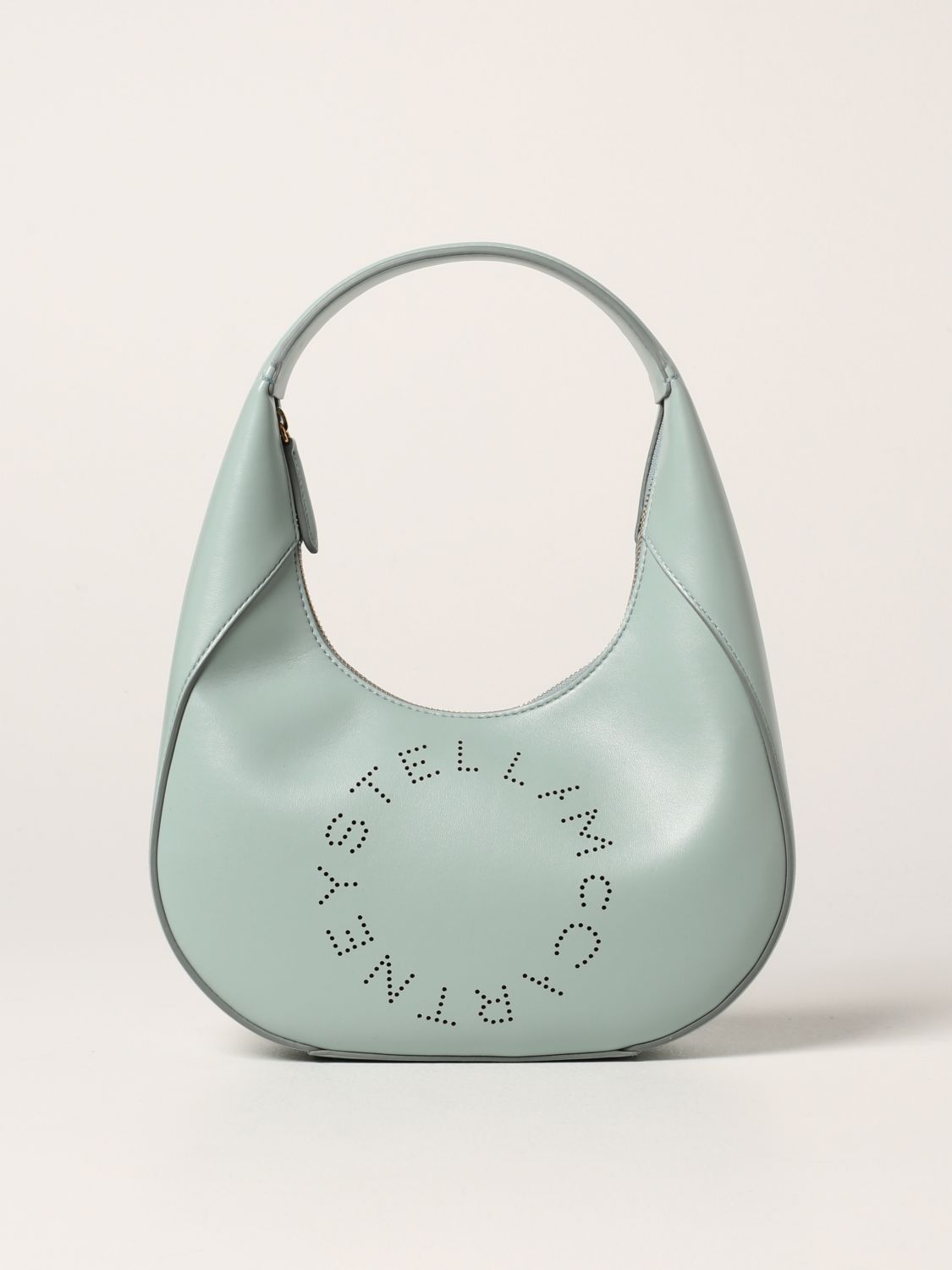 STELLA MCCARTNEY: shoulder bag with perforated logo | Shoulder Bag Stella Mccartney Women Grey | Shoulder Bag Stella Mccartney 700269W8542 GIGLIO.COM