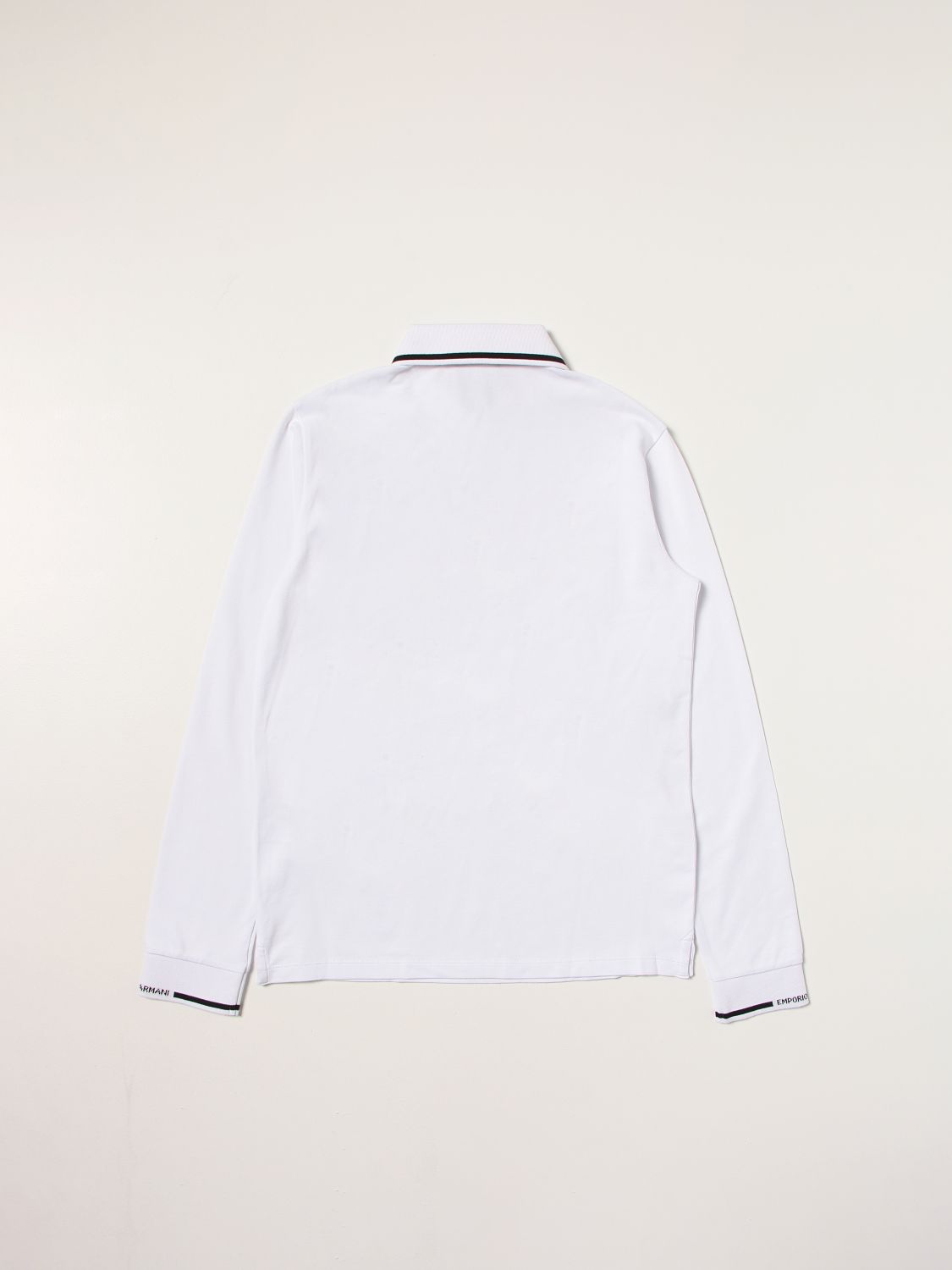 EA7 Kids Long Sleeve Polo Shirt White 