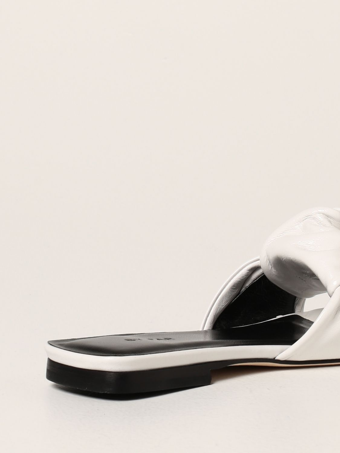 Flat sandals By Far: By Far flat sandal in leather white 3