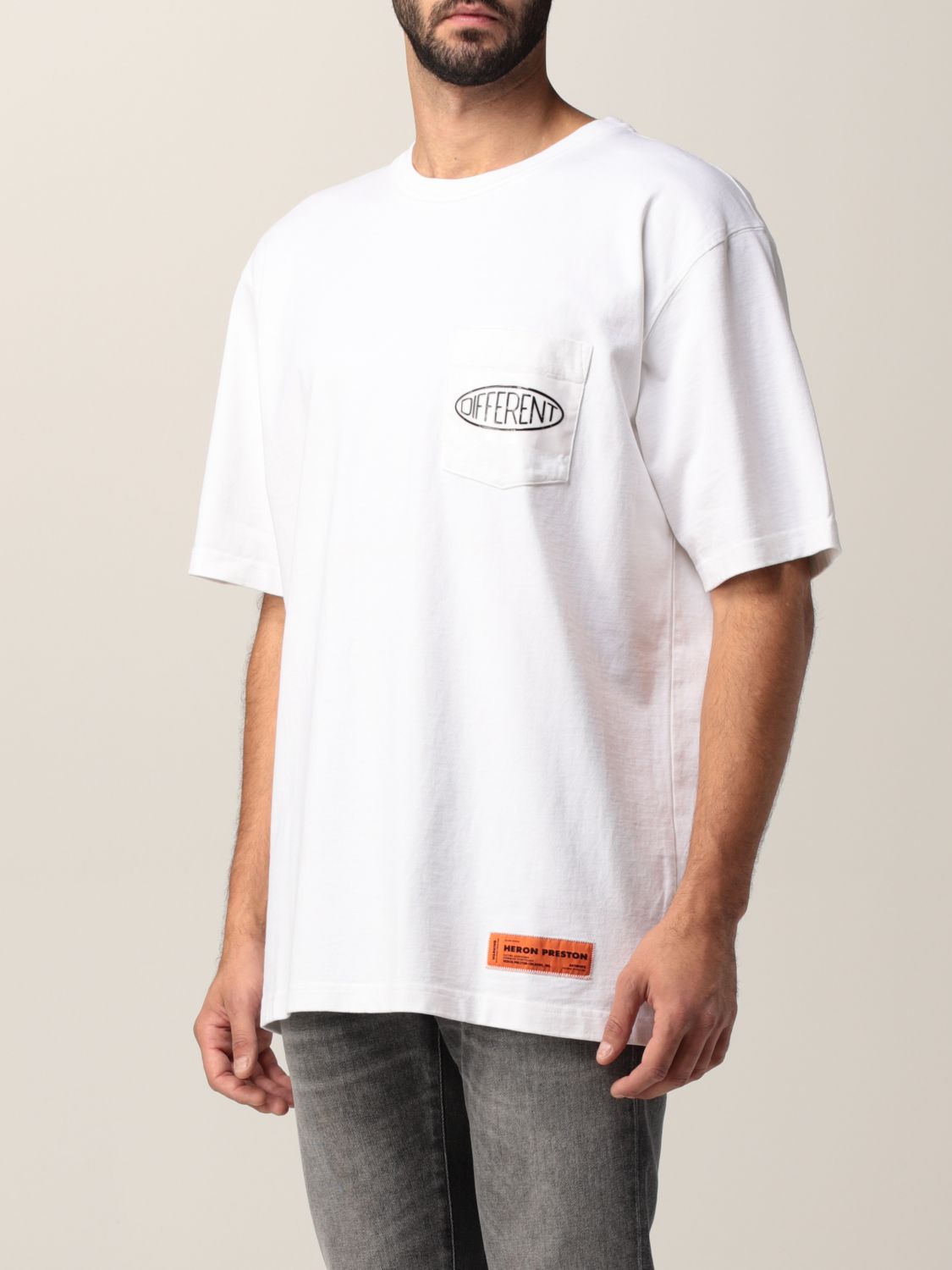 T-shirt Heron Preston: T-shirt Heron Preston con logo bianco 3