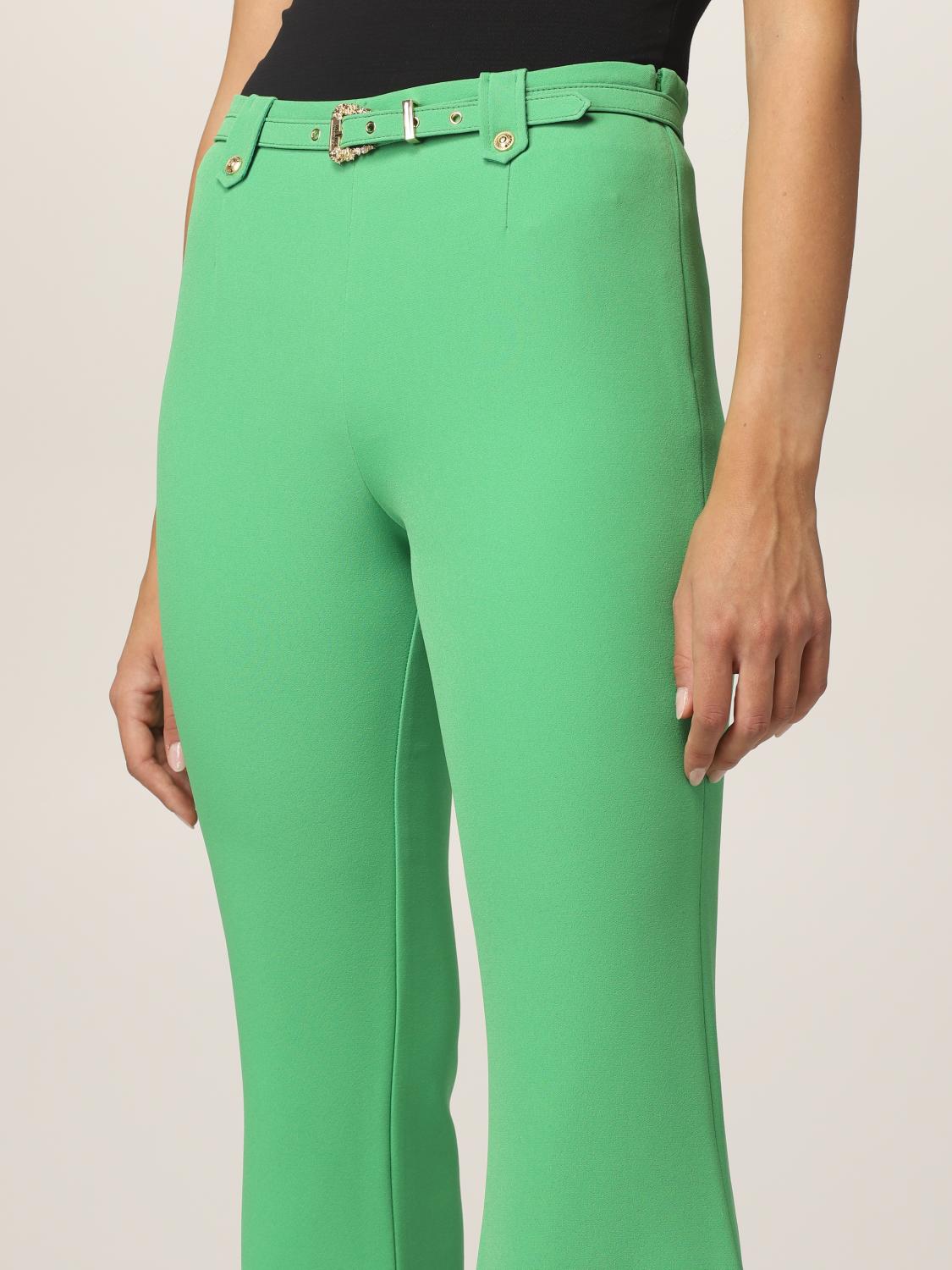 Versace Jeans Couture Outlet pants for woman Green Versace Jeans