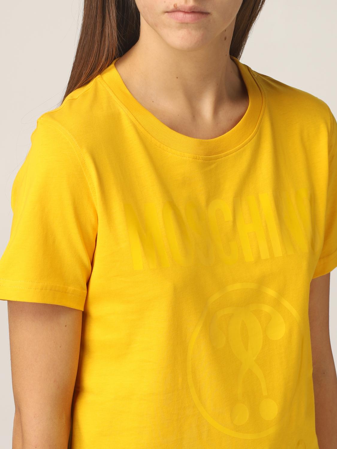 MOSCHINO COUTURE: logo T-shirt - Yellow 