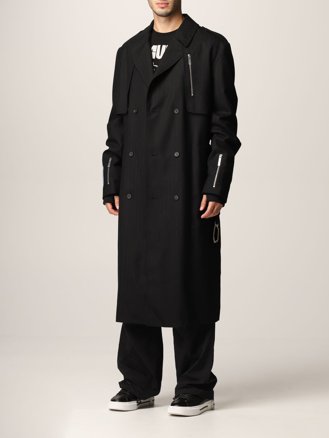 Trench coat Mcq: Icon In Dust trench coat by McQ in gabardine black 4