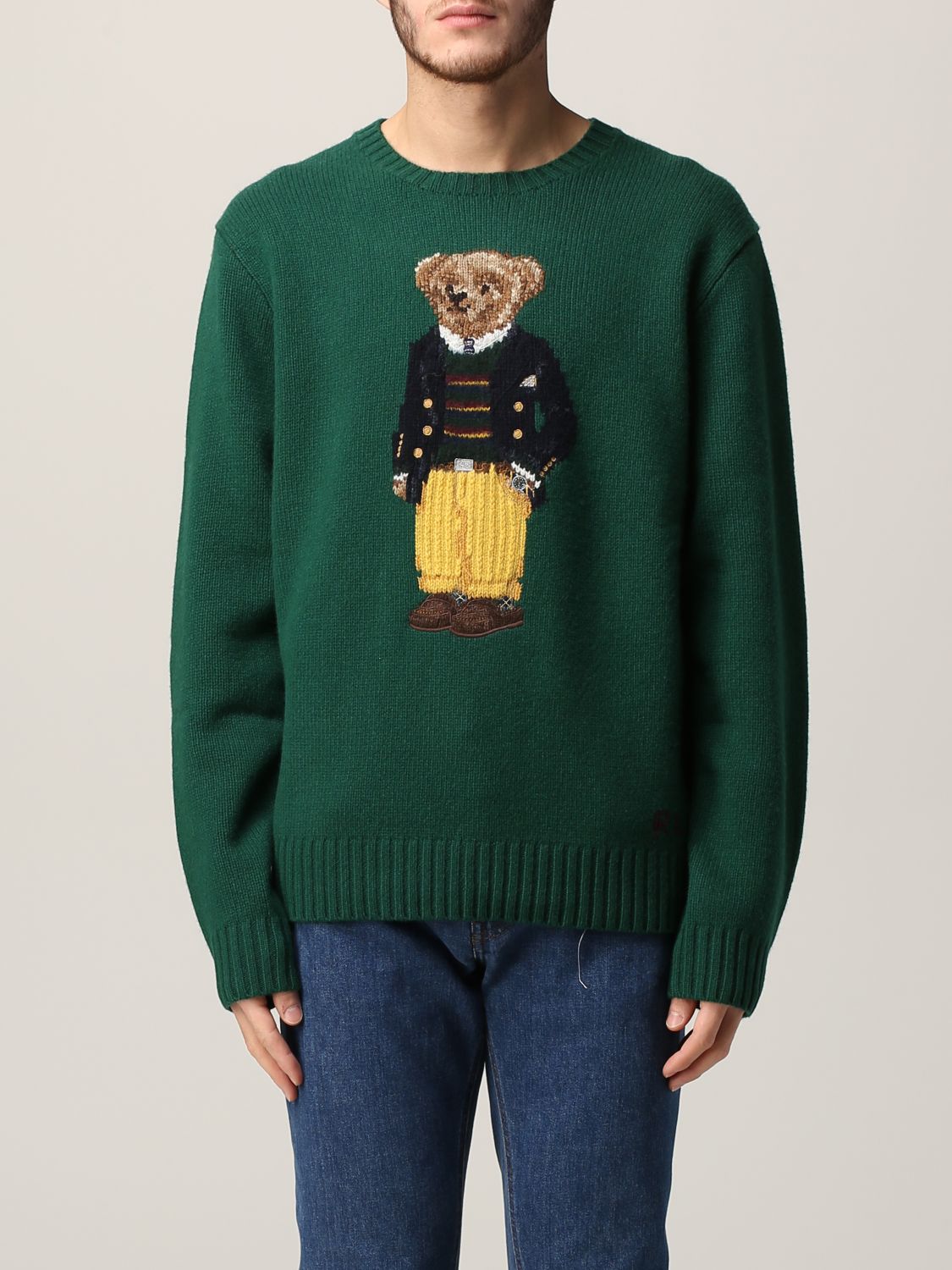 POLO RALPH LAUREN: sweater with teddy bear - Forest Green | Polo Ralph  Lauren sweater 710850566 online on 