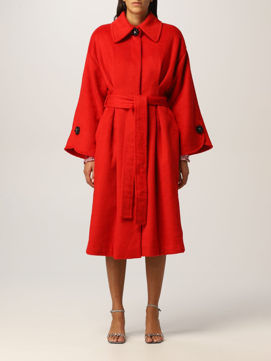 CUSTOMMADE: coat for woman - Red | Custommade coat 213542810 on GIGLIO.COM