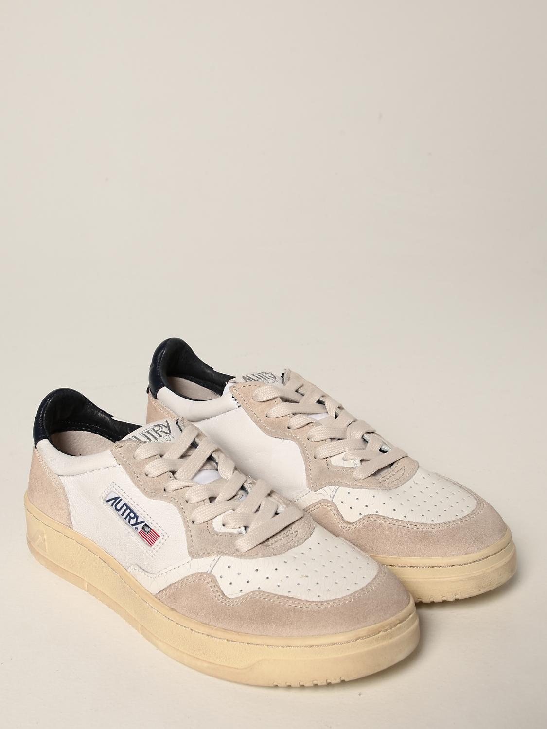 AUTRY: sneakers in leather and suede - White | Sneakers Autry AULMNC08  GIGLIO.COM