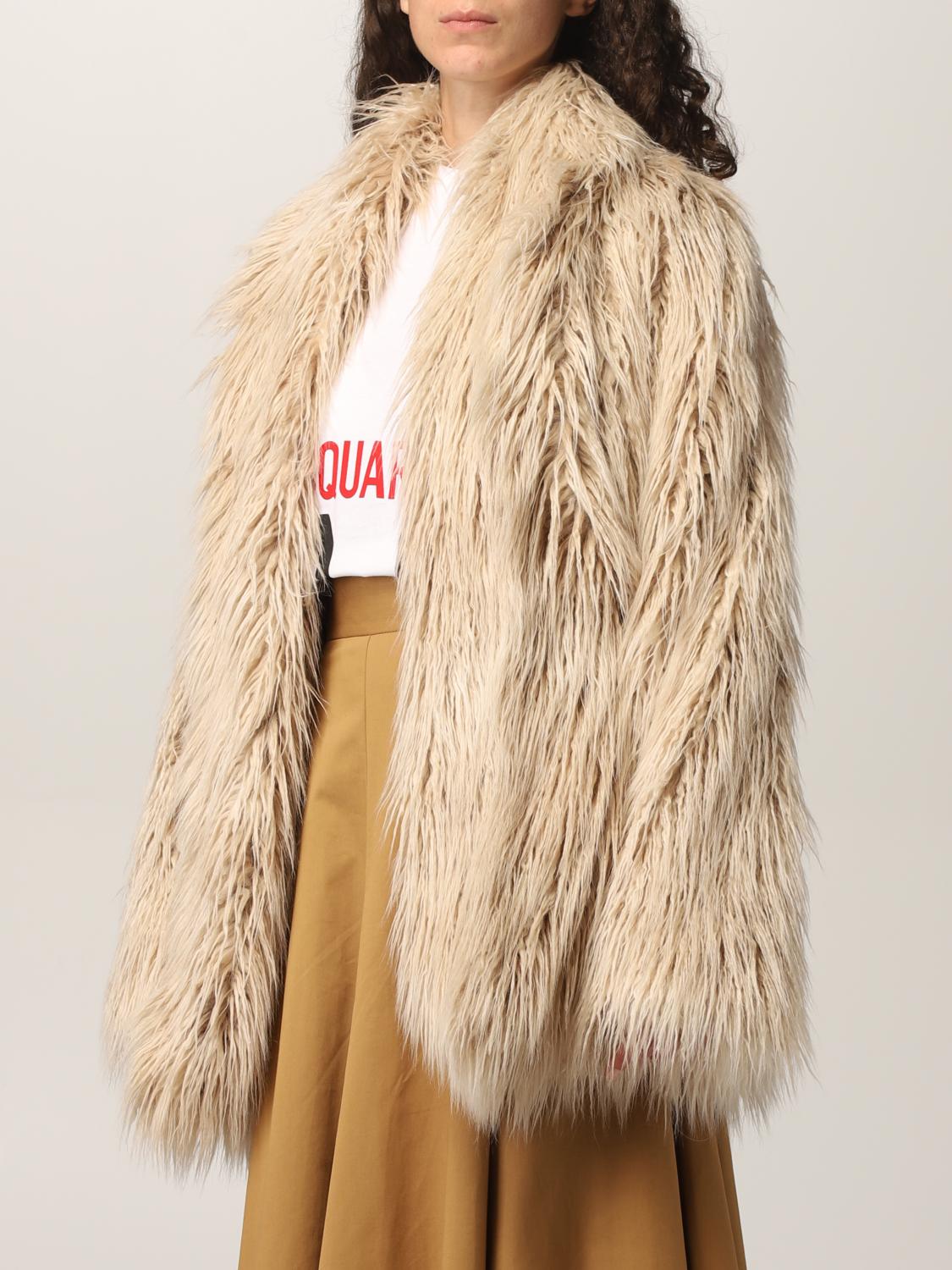 DSQUARED2: Abrigos de piel real mujer - Blanco | Abrigos De Piel Real  Dsquared2 S72AM0921S54167 GIGLIO.COM