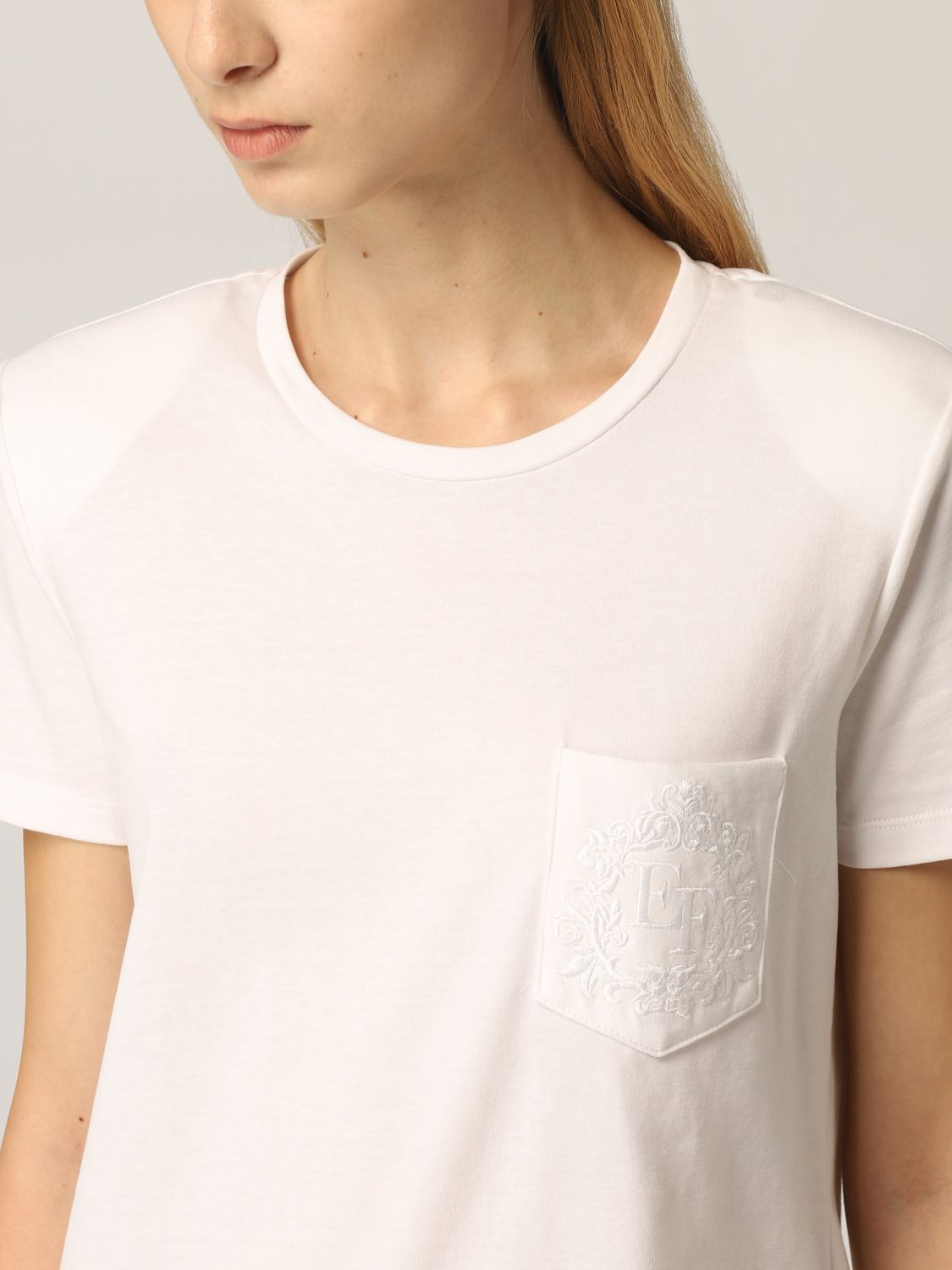T-shirt Elisabetta Franchi: T-shirt femme Elisabetta Franchi lait 5