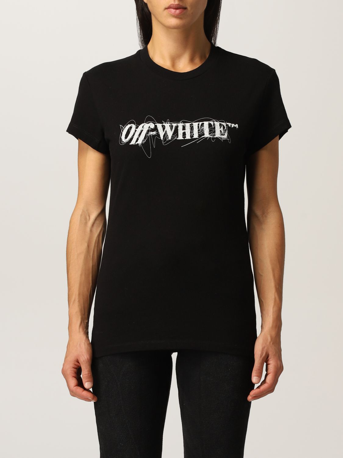fad butiksindehaveren Nogen OFF WHITE: T-shirt women | T-Shirt Off White Women White | T-Shirt Off White  OWAA040F21JER002 GIGLIO.COM