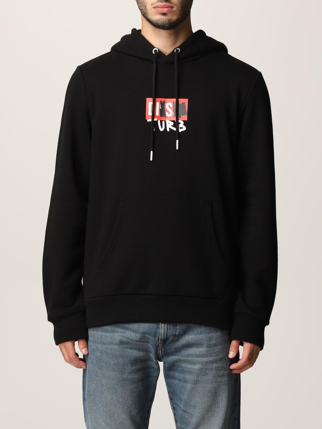 DIESEL: sweatshirt for man - Black | Diesel sweatshirt A03270 0GRALS ...