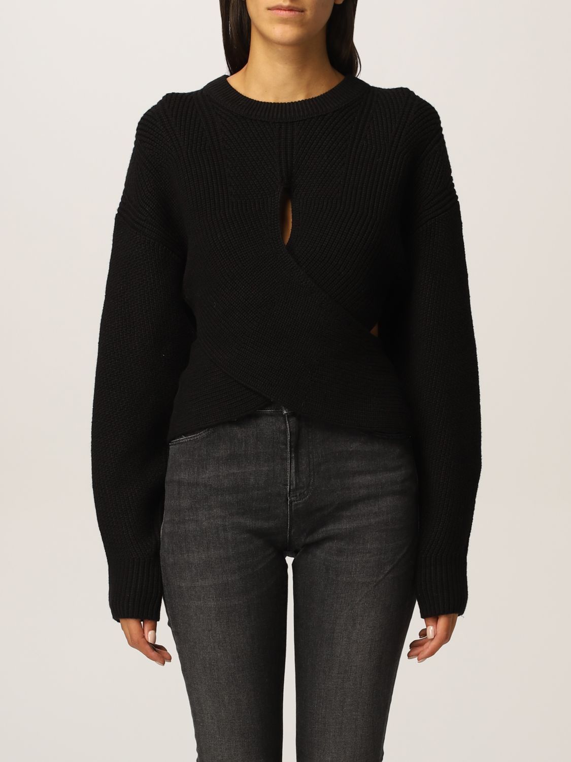 DIESEL: cut out pullover - Black | Diesel jumper A04878 0PBAC online on ...