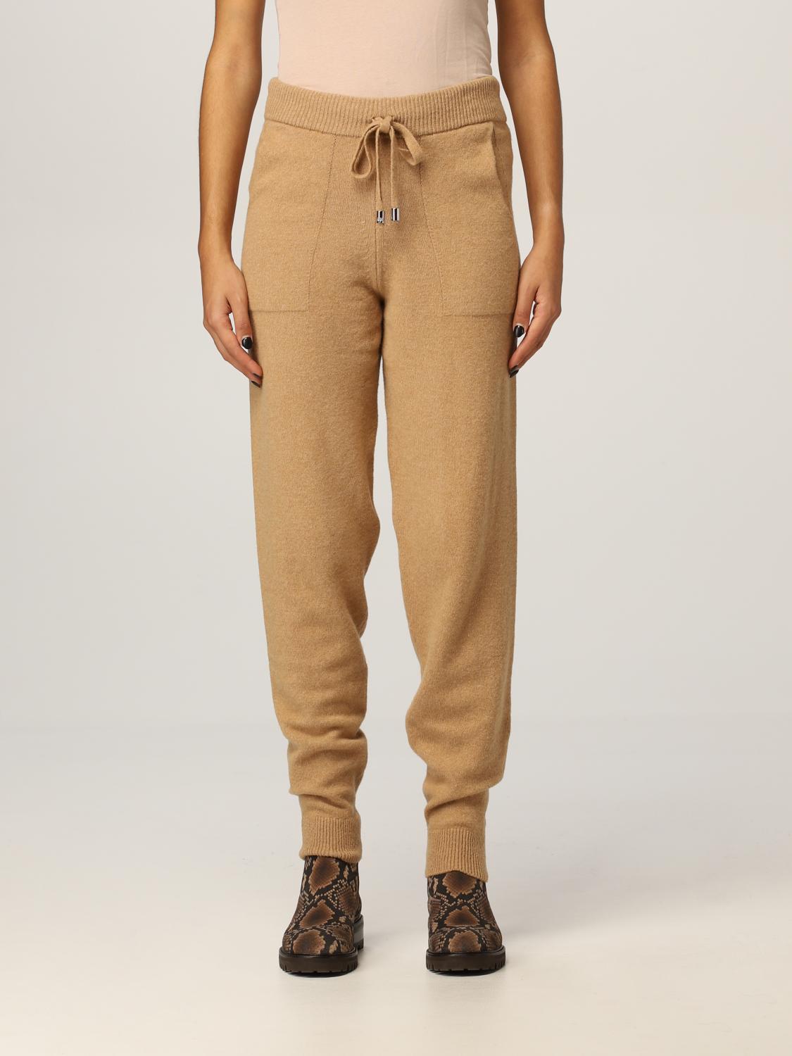 PINKO: Pantalone jogging in lana - Marrone | Pantalone Pinko 1G16B3 Y77U  GIGLIO.COM