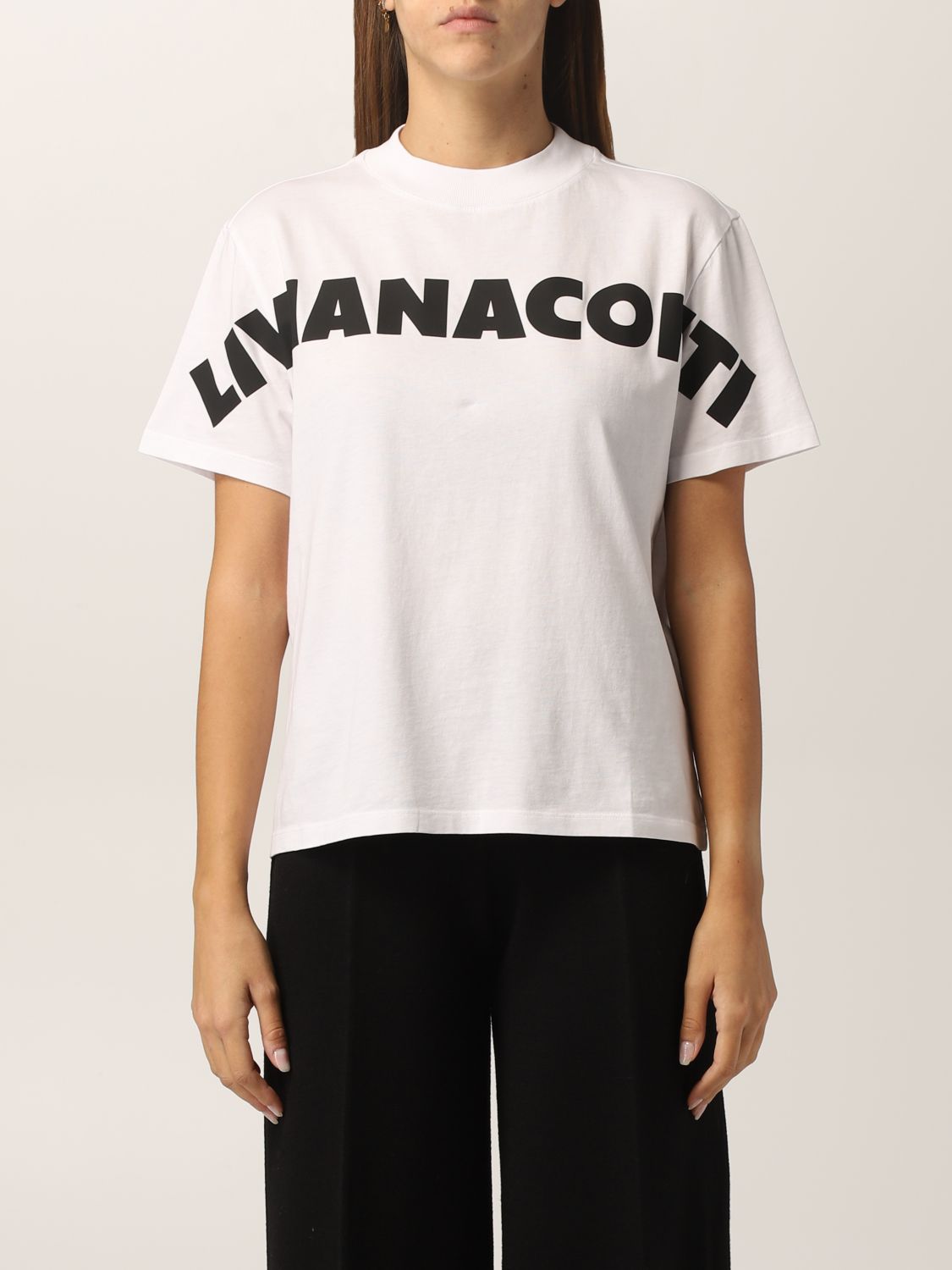 LIVIANA CONTI: cotton t-shirt with logo - White | Liviana Conti t-shirt ...