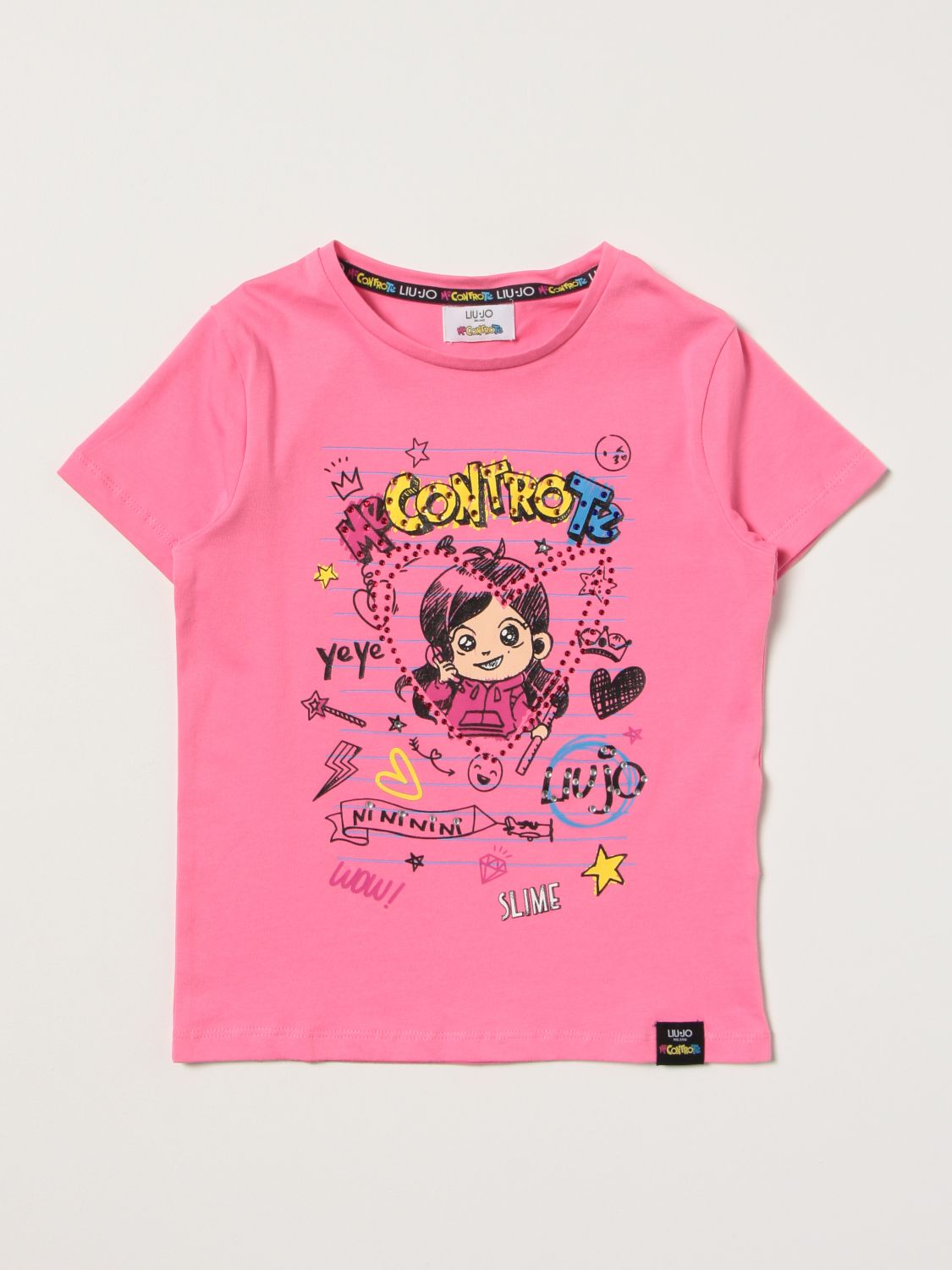 Camisetas Liu Jo: Camisetas niños Liu Jo rosa 1