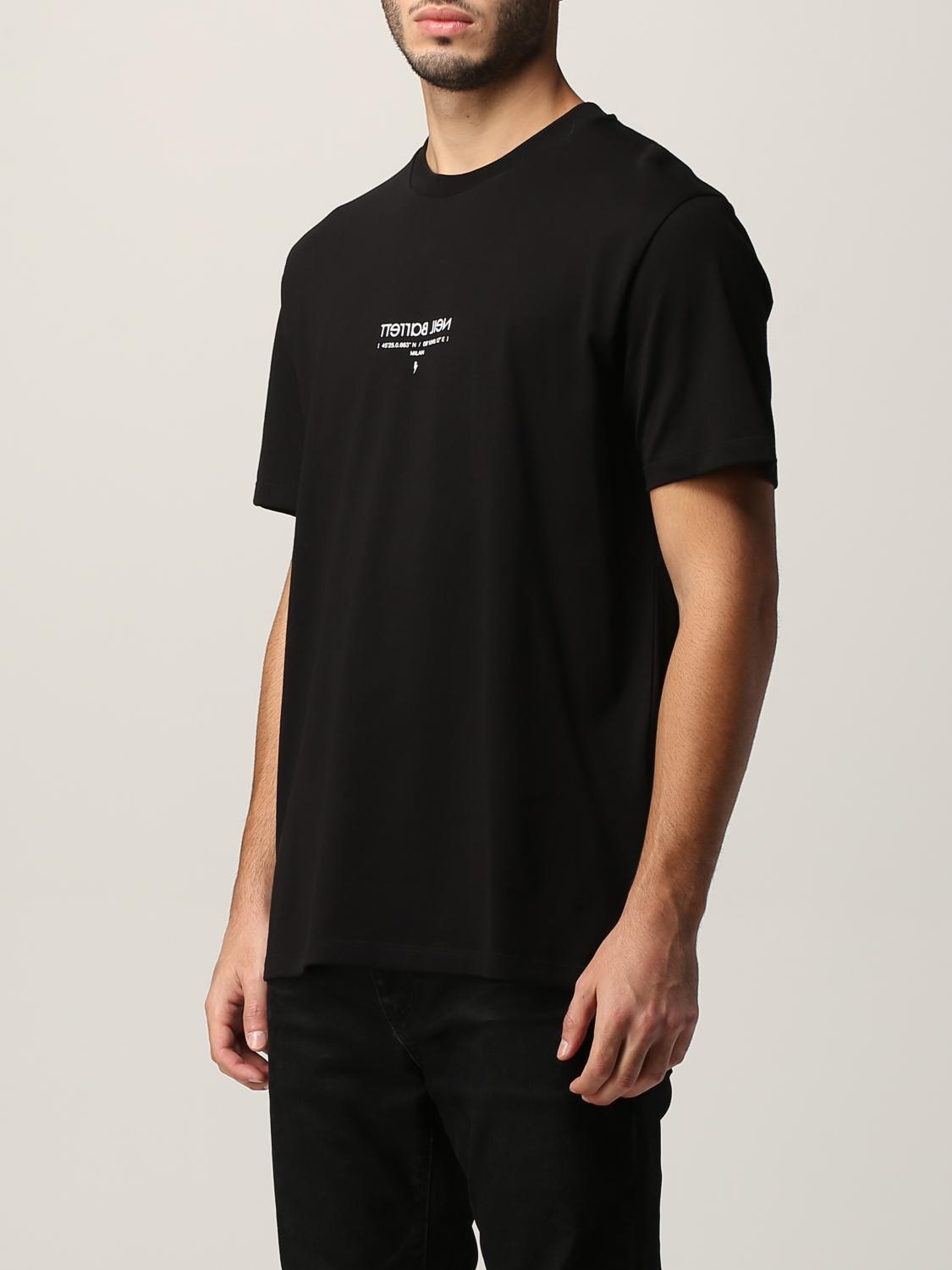 NEIL BARRETT: t-shirt for man - Black | Neil Barrett t-shirt ...