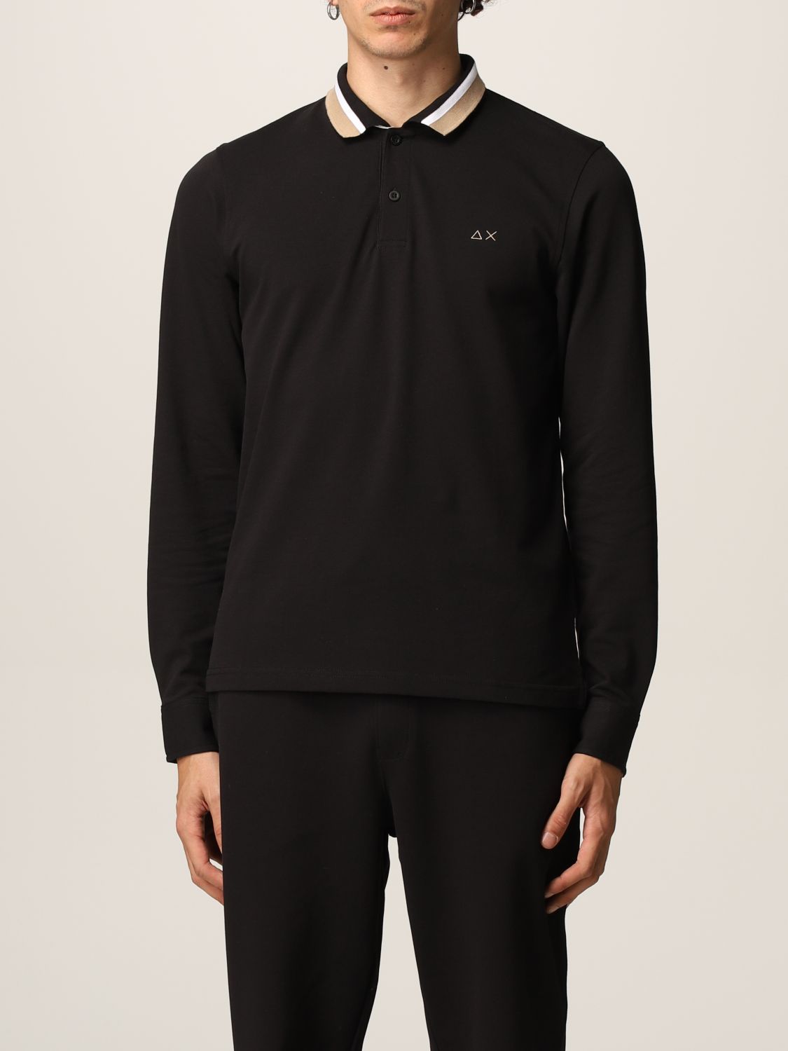 SUN 68: polo shirt for man - Black | Sun 68 polo shirt A41105 online on ...