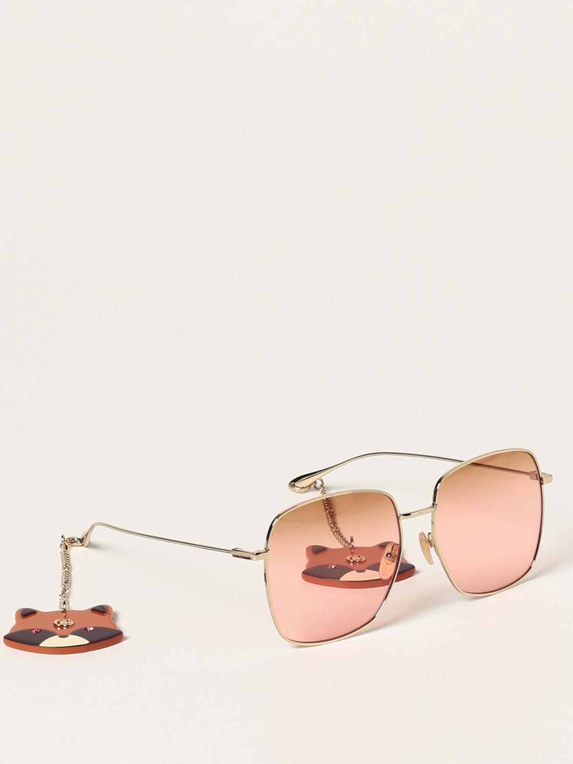 GUCCI: Occhiali da sole in metallo - Rosa | Occhiali Gucci GG1031S  GIGLIO.COM