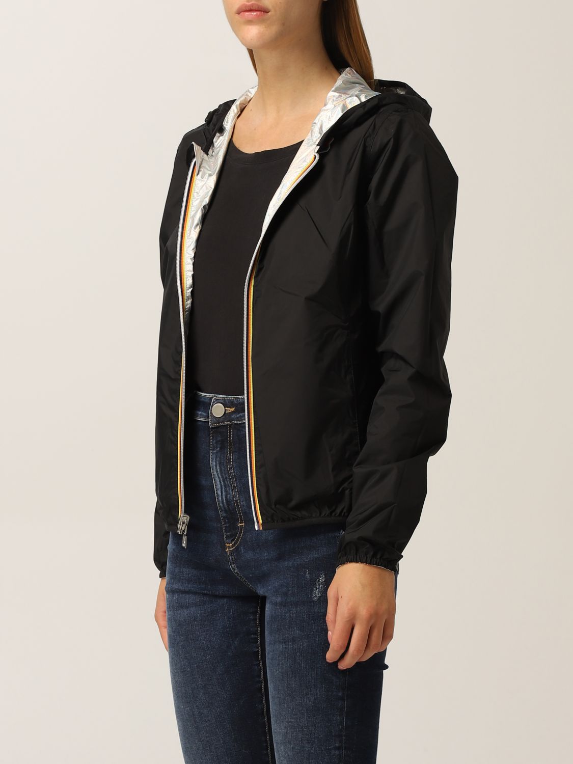 K-WAY: jacket for women - Silver | K-Way jacket K4111IW online on ...