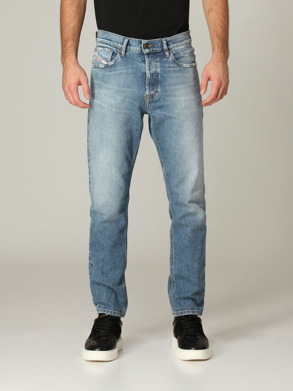 DIESEL: 5-pocket jeans in washed denim - Denim | Diesel jeans A01714 ...
