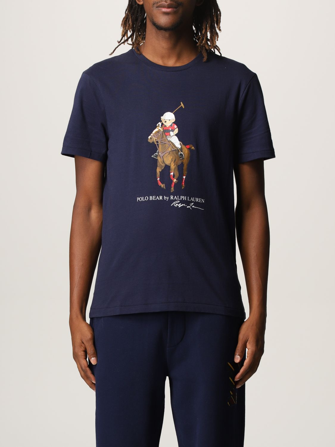 POLO RALPH LAUREN: logo t-shirt - Blue | Polo Ralph Lauren t-shirt  710853310 online on 