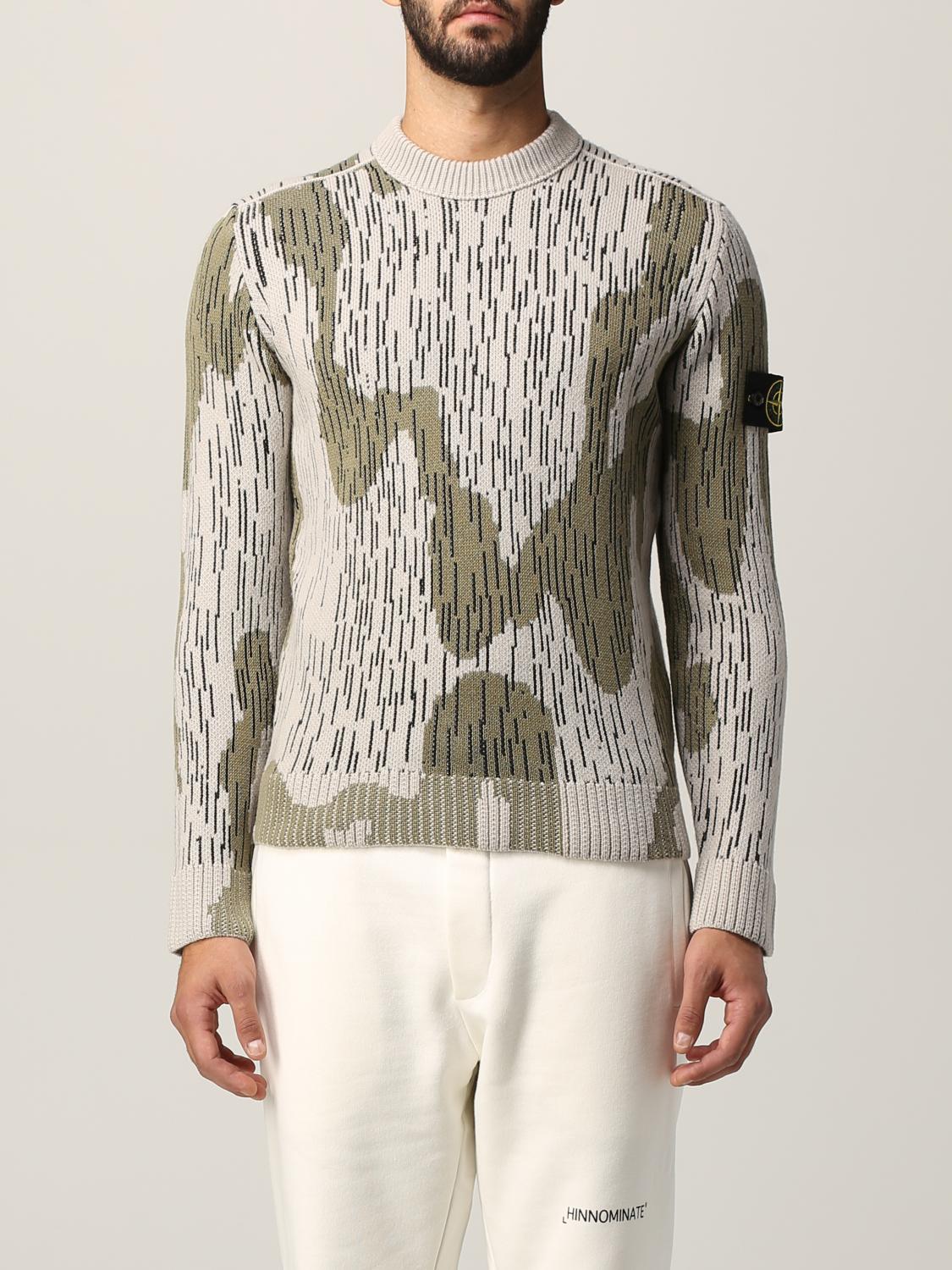 STONE ISLAND jumper for men Military Stone Island jumper 575D5