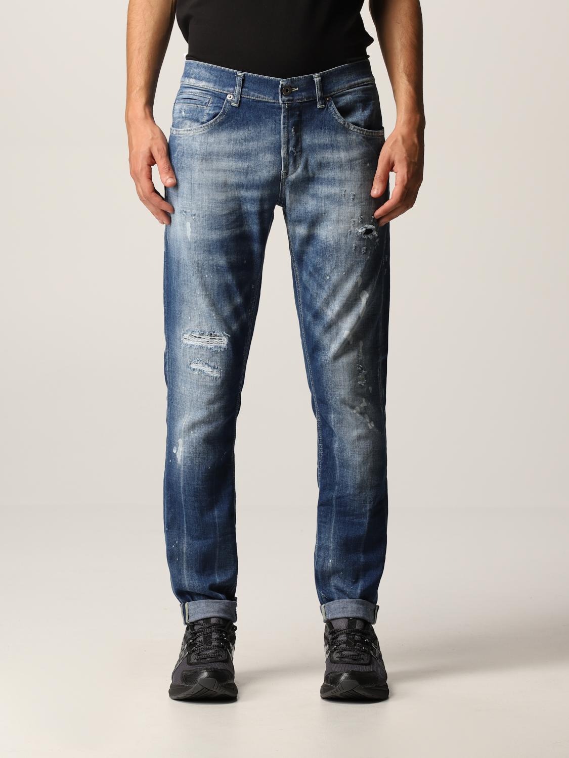DONDUP: Jeans in denim washed con rotture | Jeans Dondup Uomo Denim | Jeans  Dondup UP232DS0145AY9 GIGLIO.COM