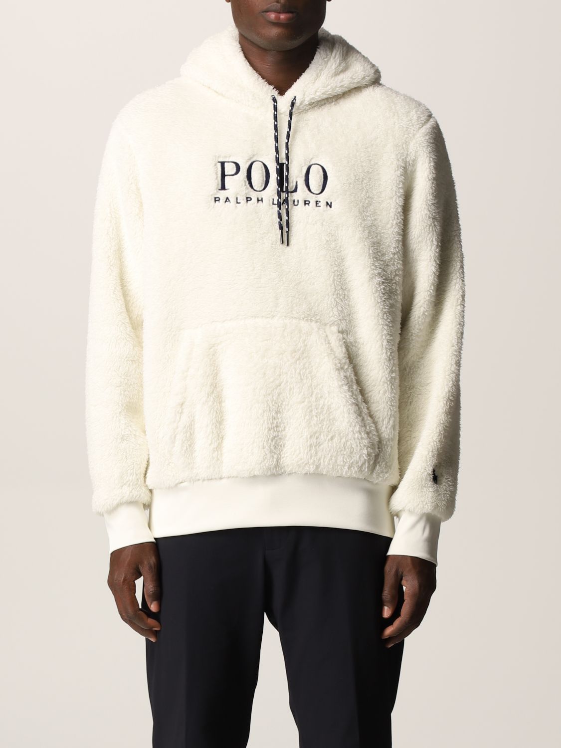 POLO RALPH LAUREN: sweatshirt with fur effect - Cream | Polo Ralph Lauren  sweatshirt 710853339 online on 