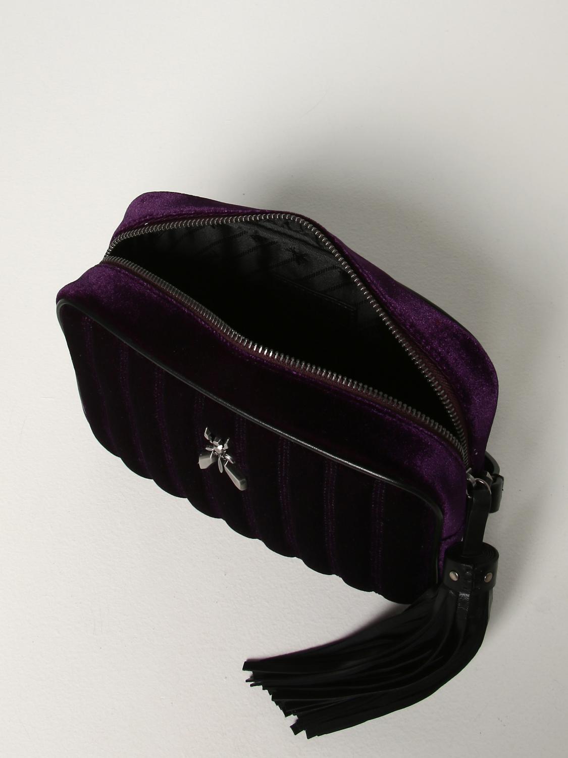 Borsa fly patrizia pepe in velluto trapuntato. donna giglio - Stileo.it