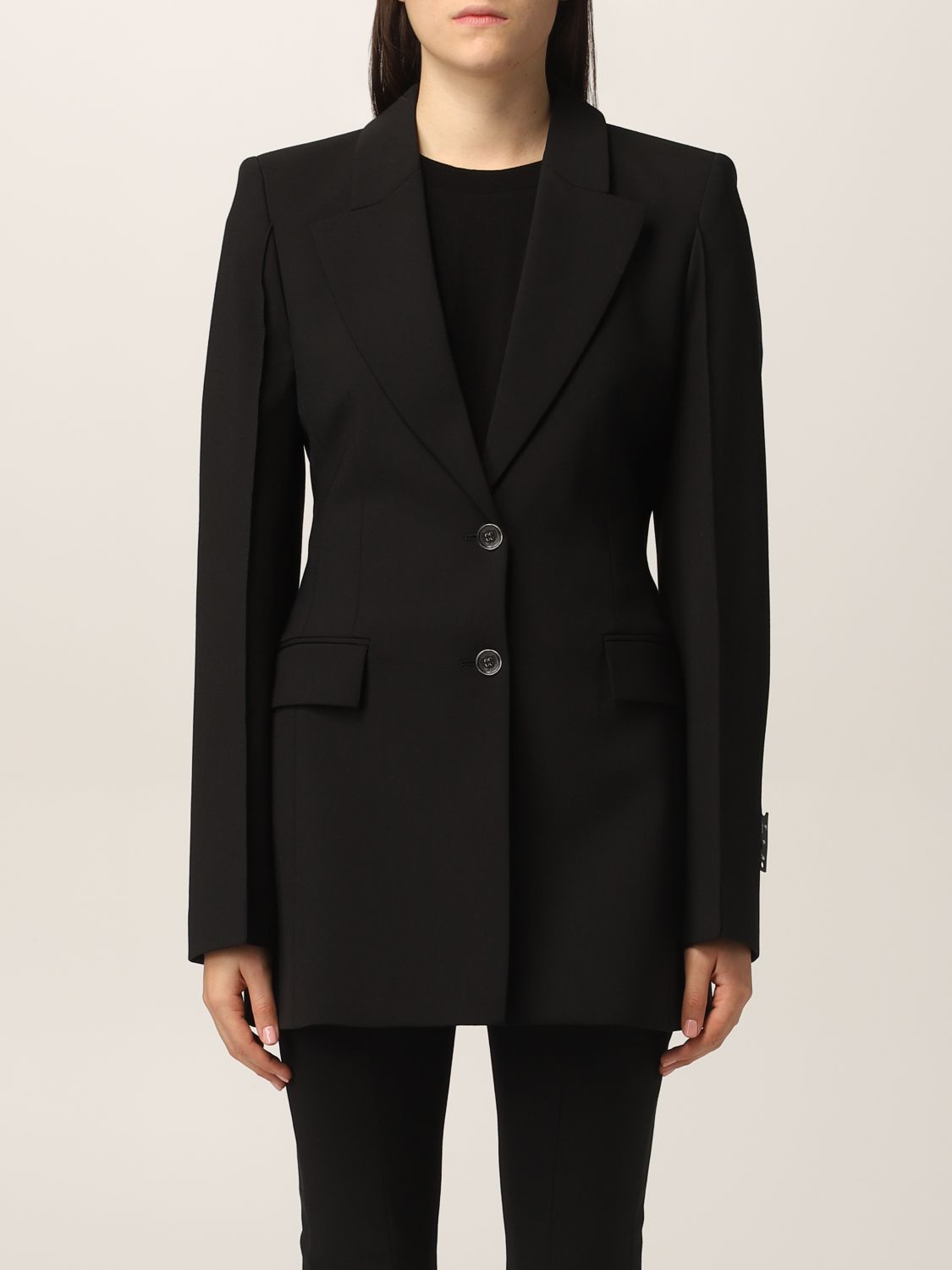 OFF-WHITE: Jacket women Off White - Black | Blazer Off-White ...